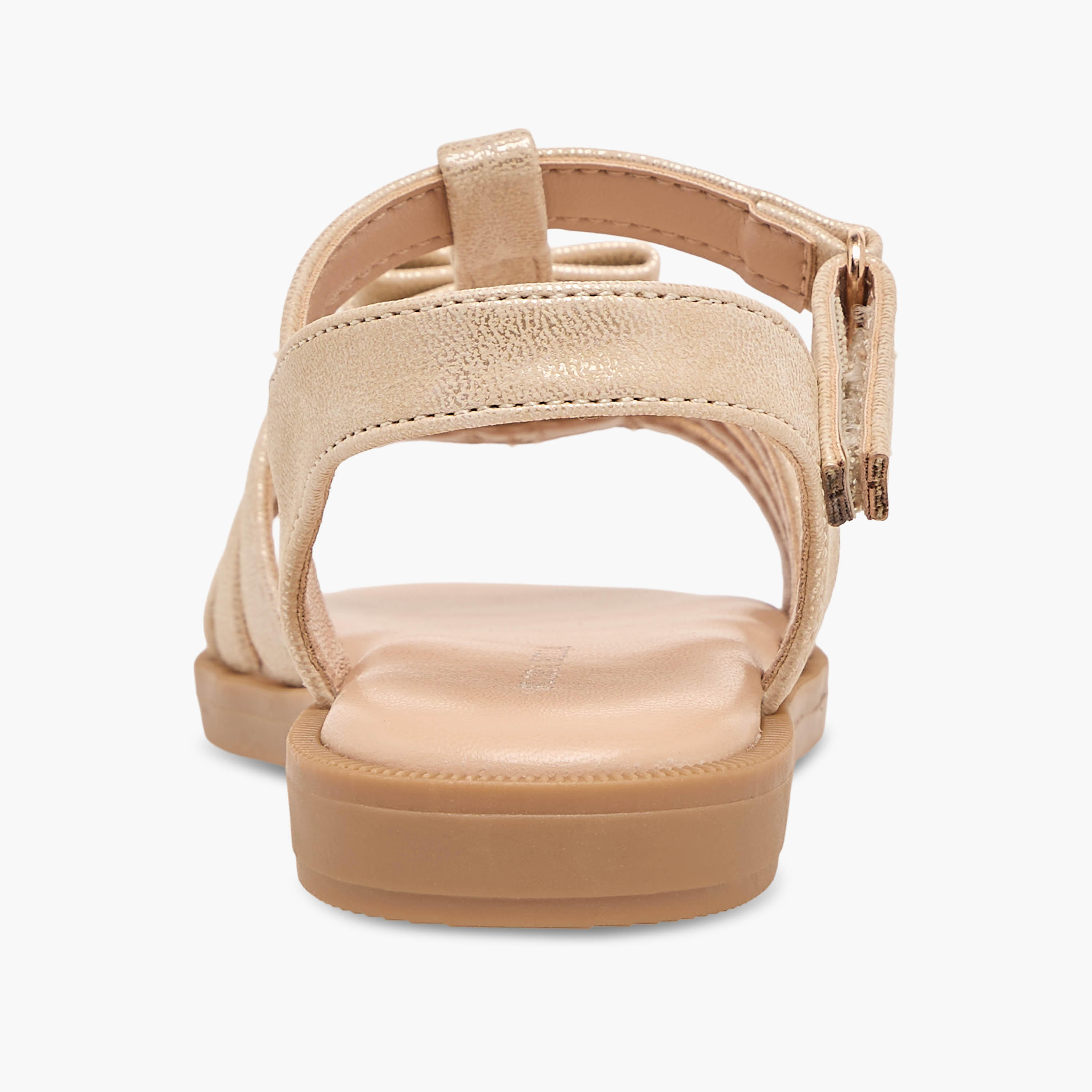 صندل بناتي مزين بفيونكة أنيقة وشريط إغلاق لاصق من فلورا بيلا-girls-shoes-sandals-image-8