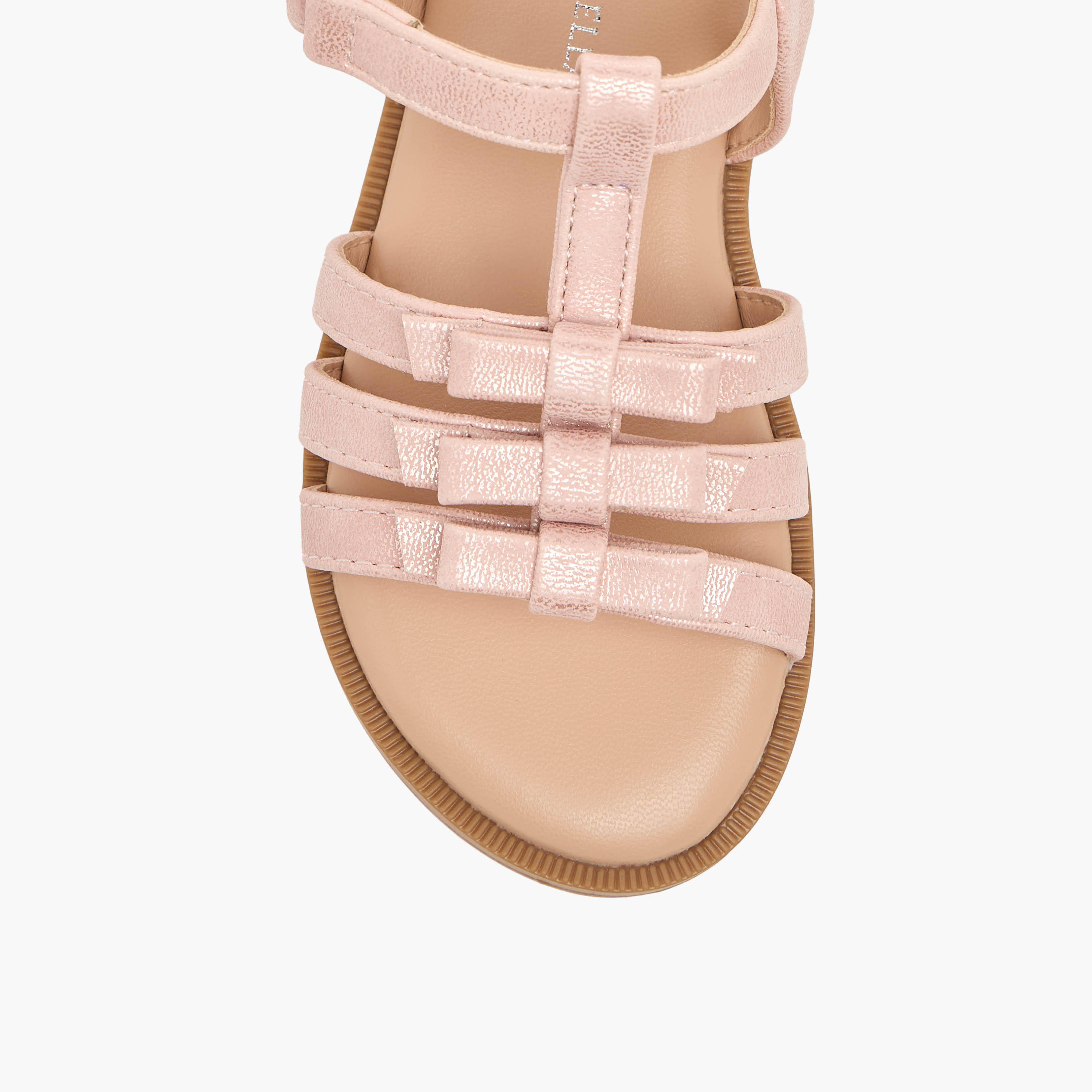 صندل بناتي مزين بفيونكة أنيقة وشريط إغلاق لاصق من فلورا بيلا-girls-shoes-sandals-image-7