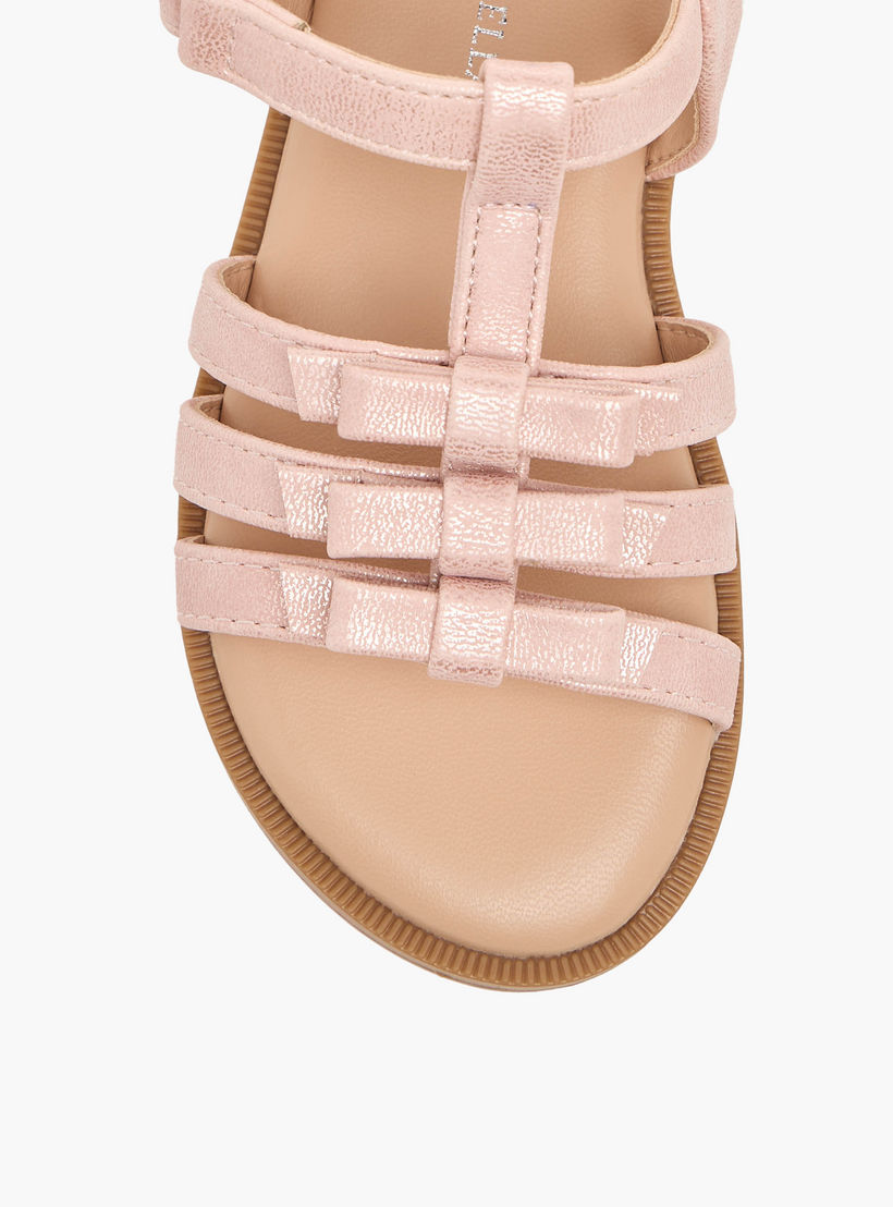 صندل بناتي مزين بفيونكة أنيقة وشريط إغلاق لاصق من فلورا بيلا-girls-shoes-sandals-image-7