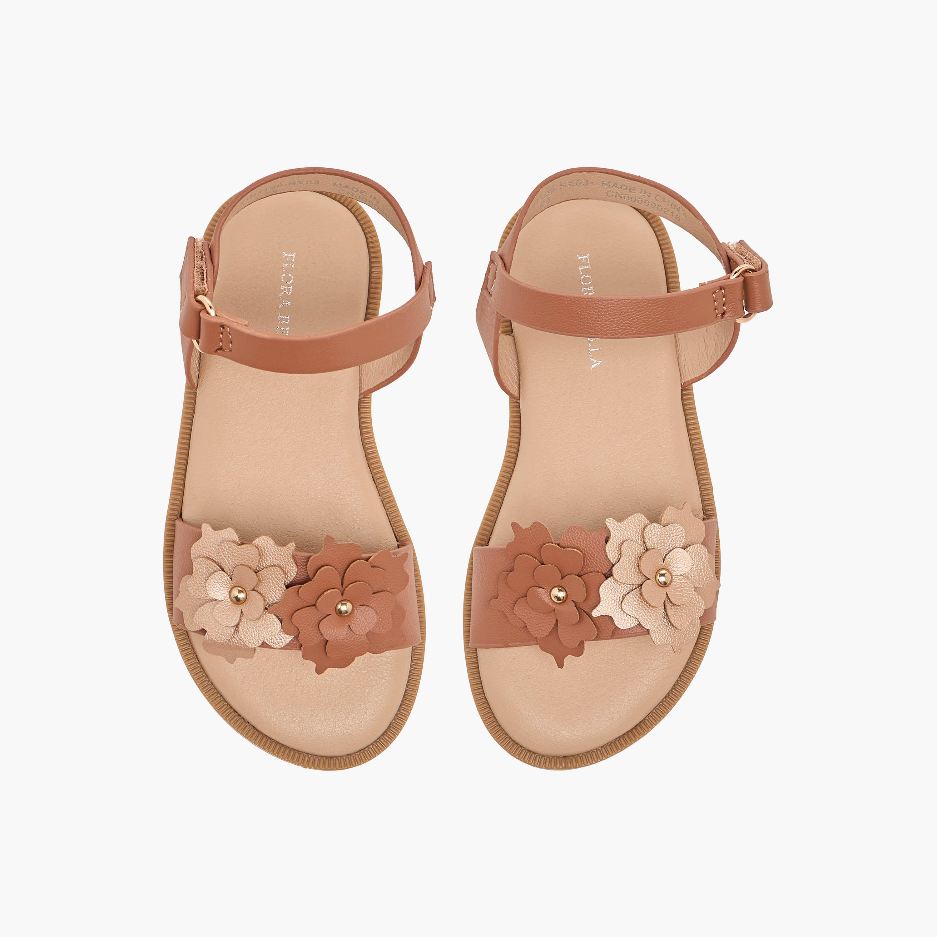 صندل بناتي مزين بالزهور الأنيقة من فلورا بيلا-girls-shoes-sandals-image-1