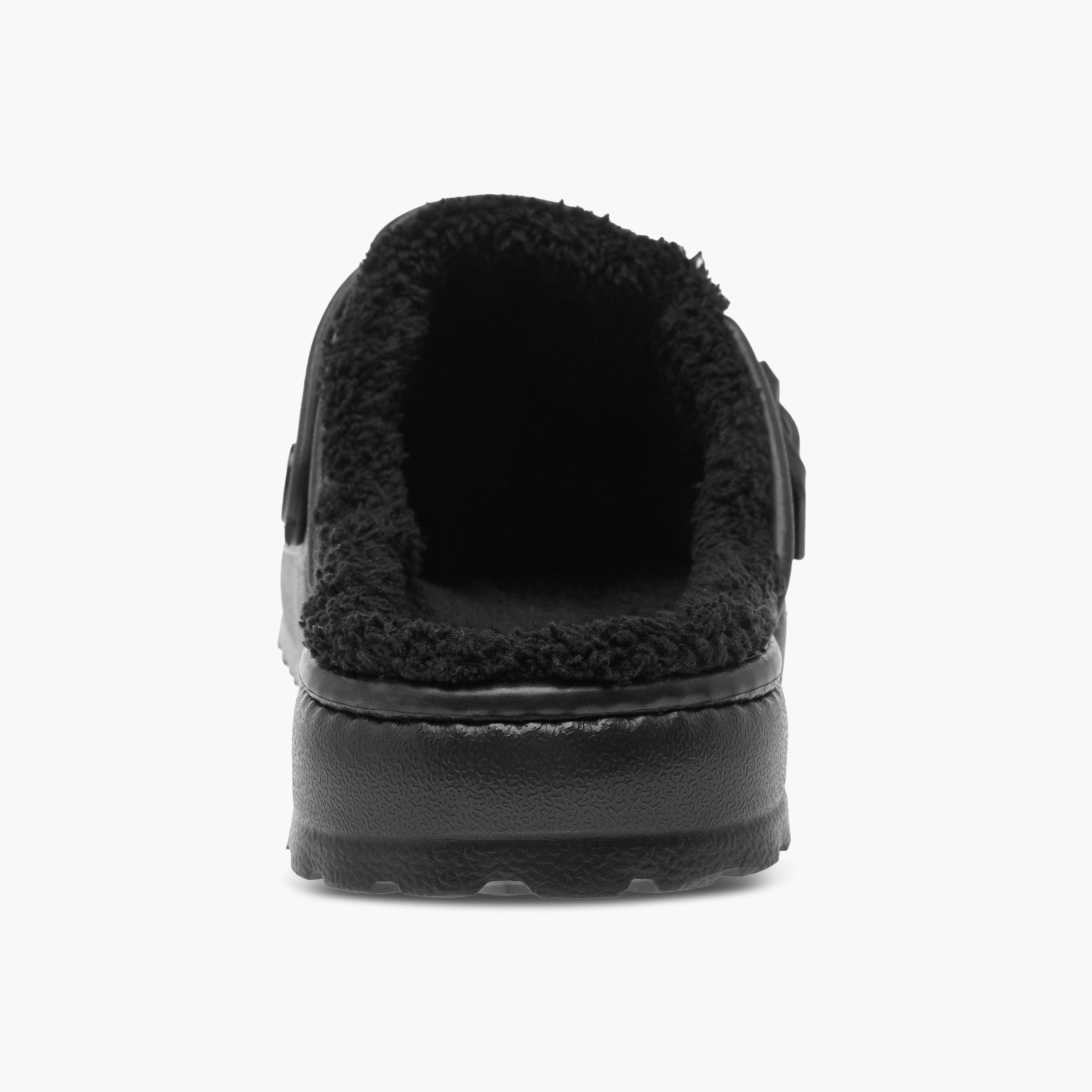 Le Confort Solid Bedroom Mules with Fur Accent and Buckle Detail-women-shoes-bedroomslippers-image-4