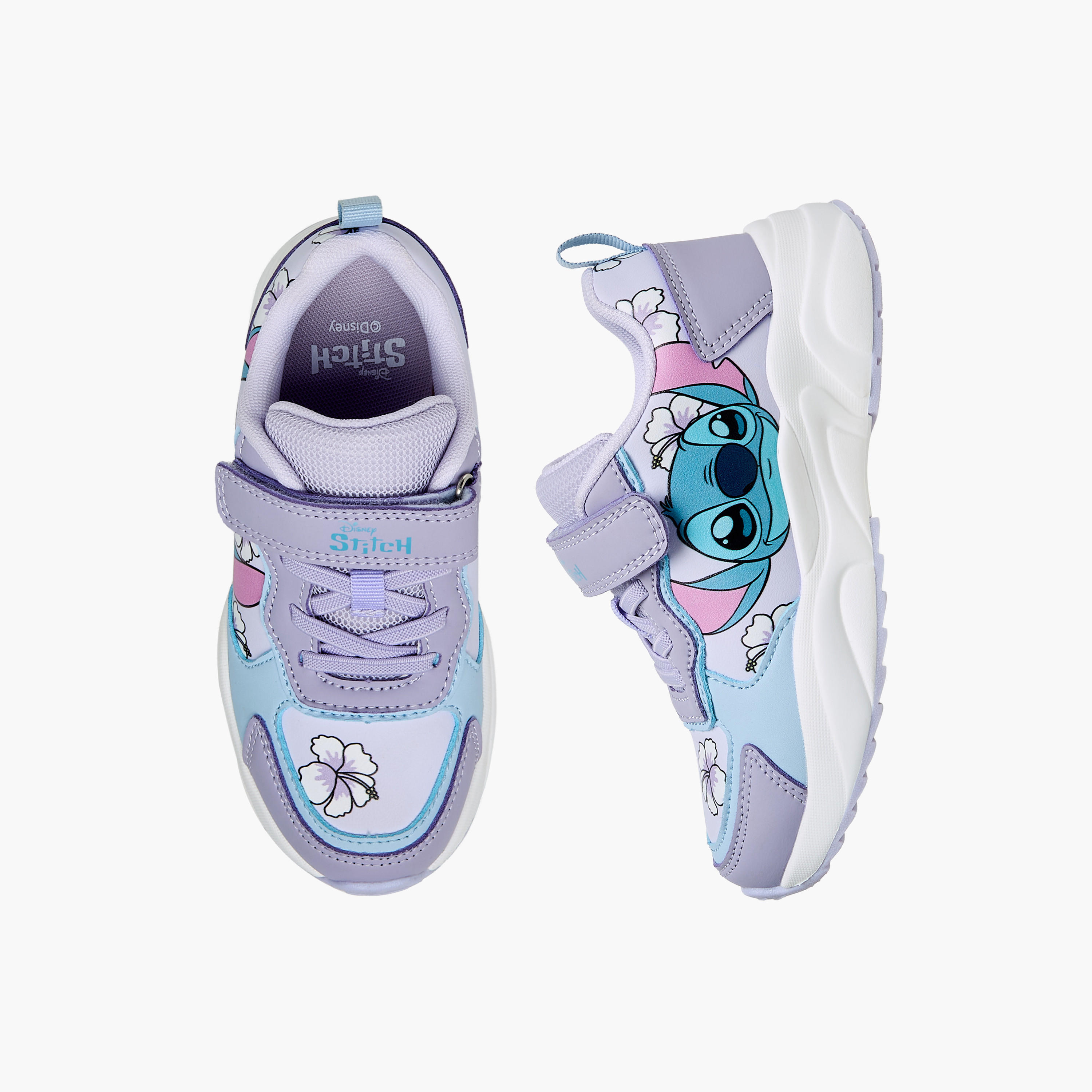 حذاء سنيكرز بشريط إغلاق وطبعات ستيتش للبنات من ديزني-girls-shoes-sneakers-image-1