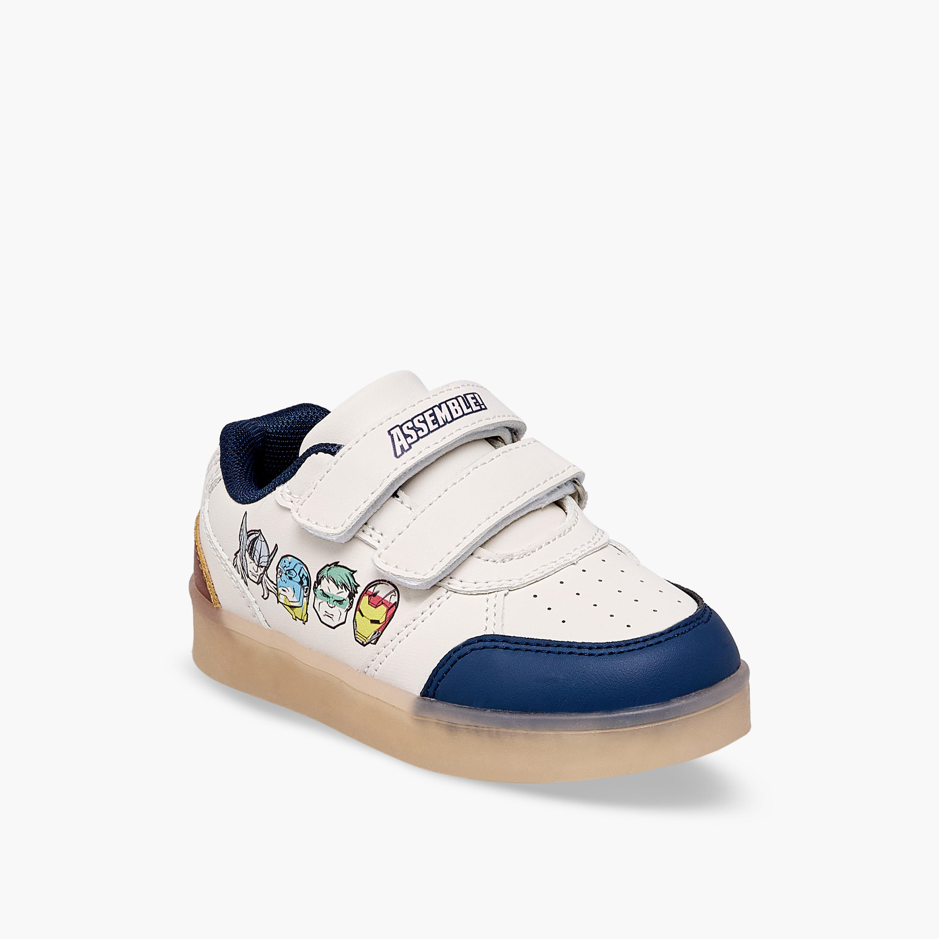 Marvel Boys Avengers Print Hook & Loop Ankle Sneakers-boys-shoes-sneakers-image-2