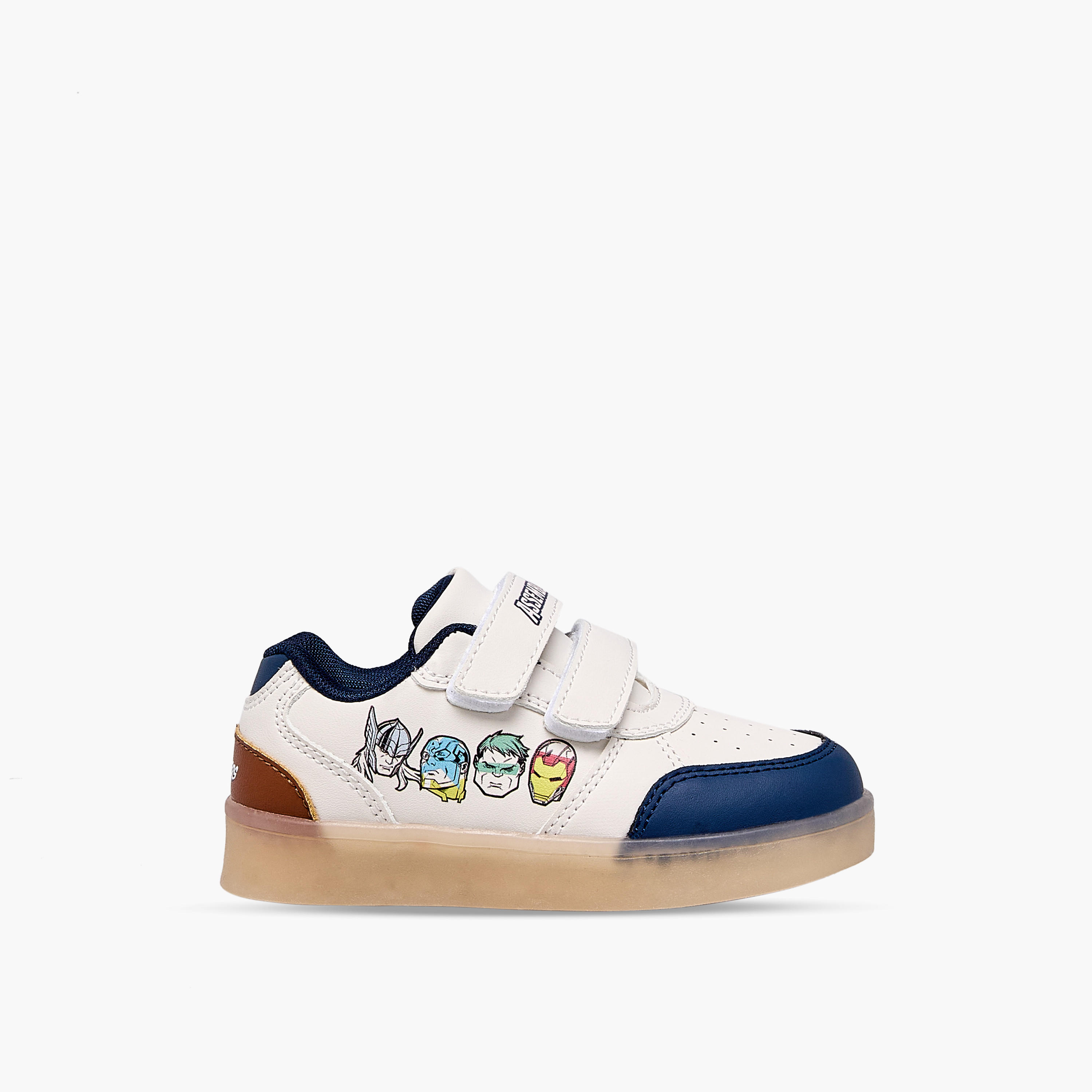 Marvel Boys Avengers Print Hook & Loop Ankle Sneakers-boys-shoes-sneakers-image-3