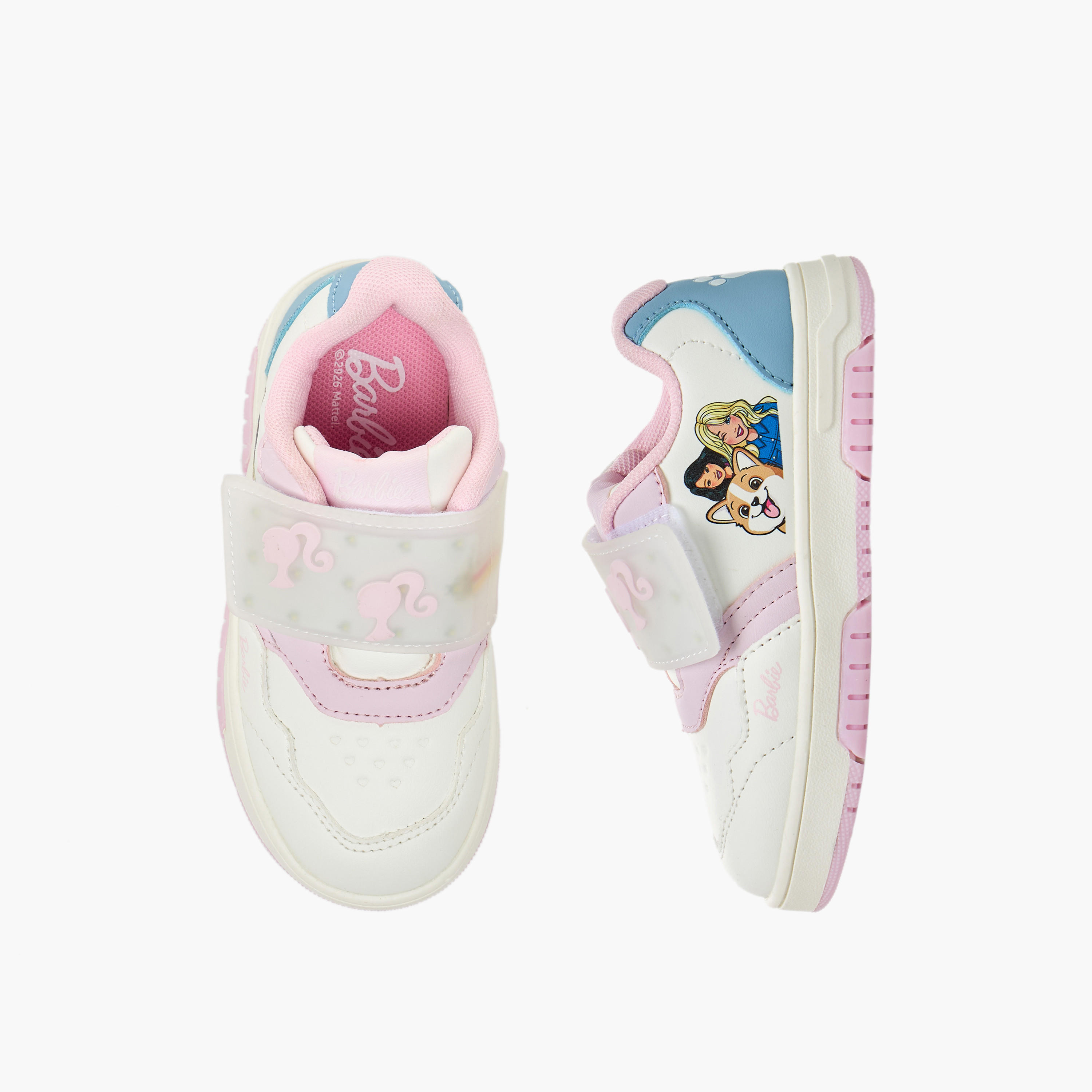 Barbie Girls Printed Hook & Loop Sneakers-girls-shoes-sneakers-image-1