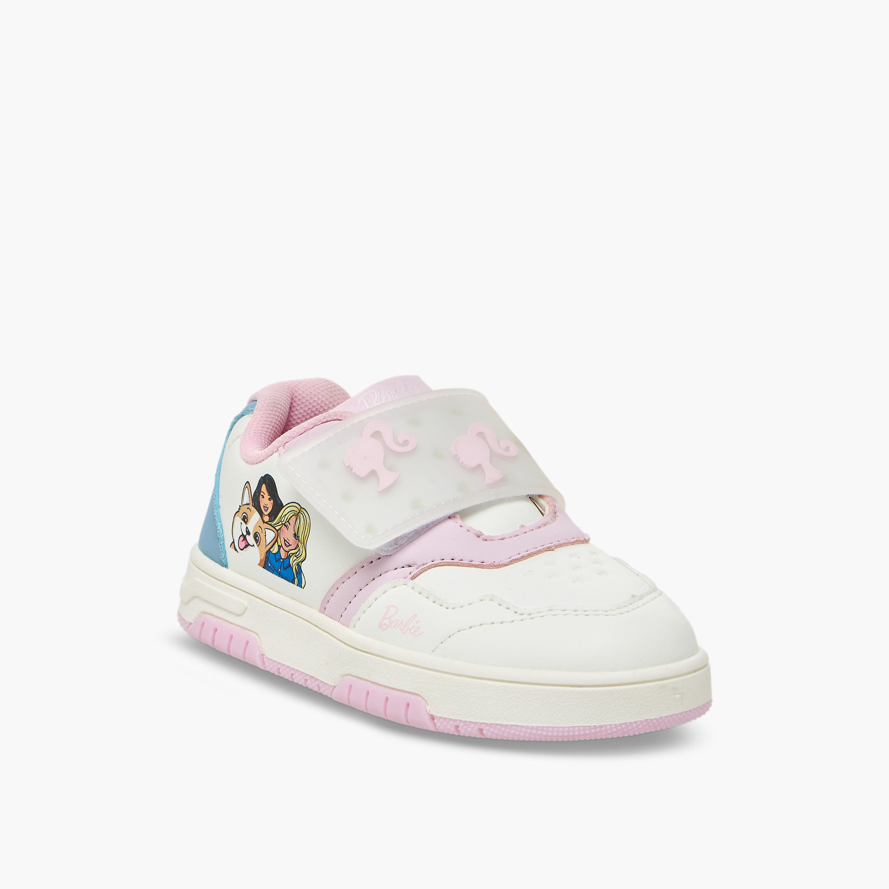 Barbie Girls Printed Hook & Loop Sneakers-girls-shoes-sneakers-image-2