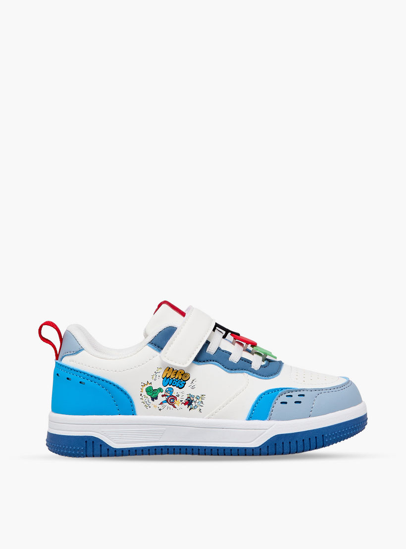 Marvel Boys Avengers Print Hook & Loop Ankle Sneakers-boys-shoes-sneakers-image-3