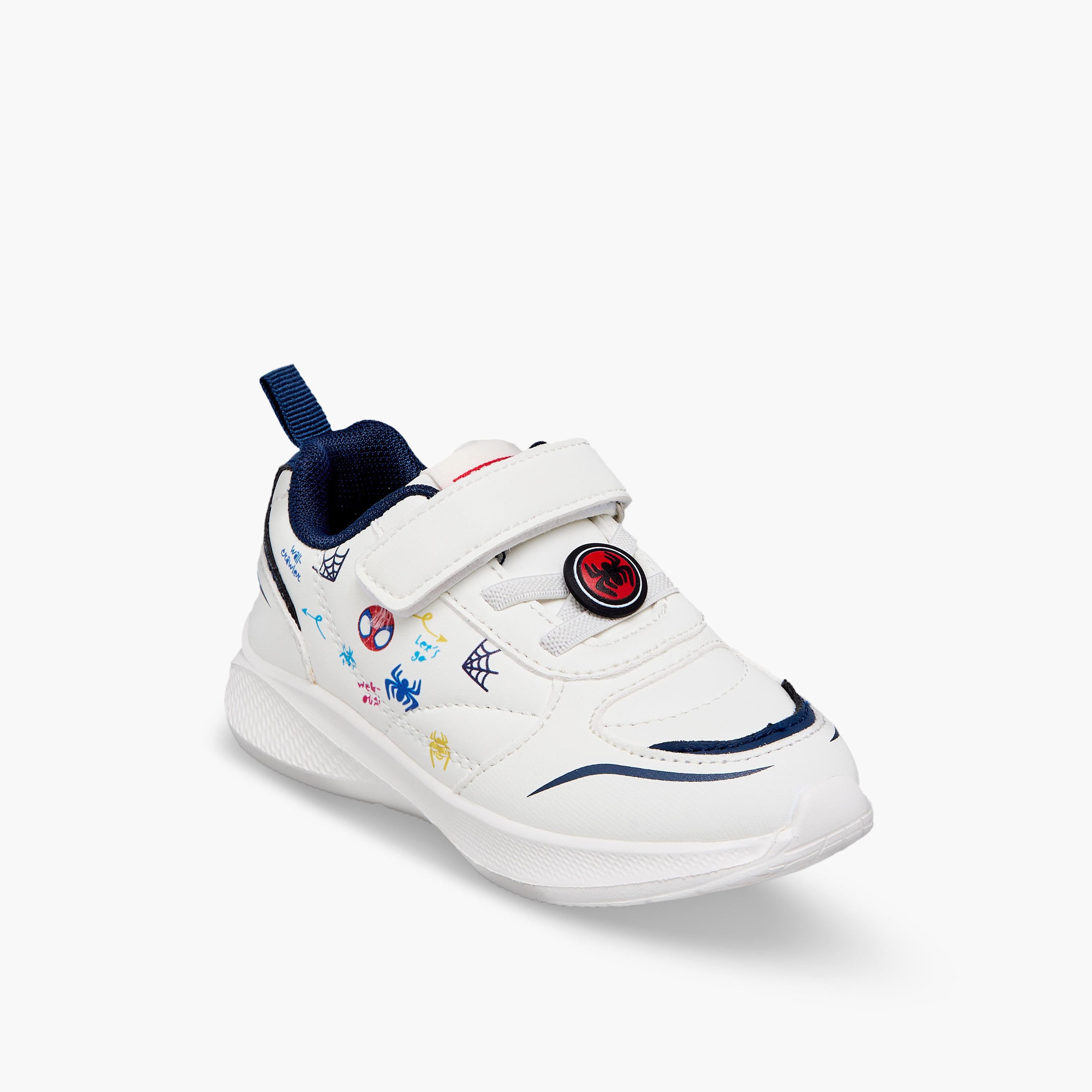 Marvel Boys Spider-Man Print Hook & Loop Ankle Sneakers-boys-shoes-sneakers-image-2