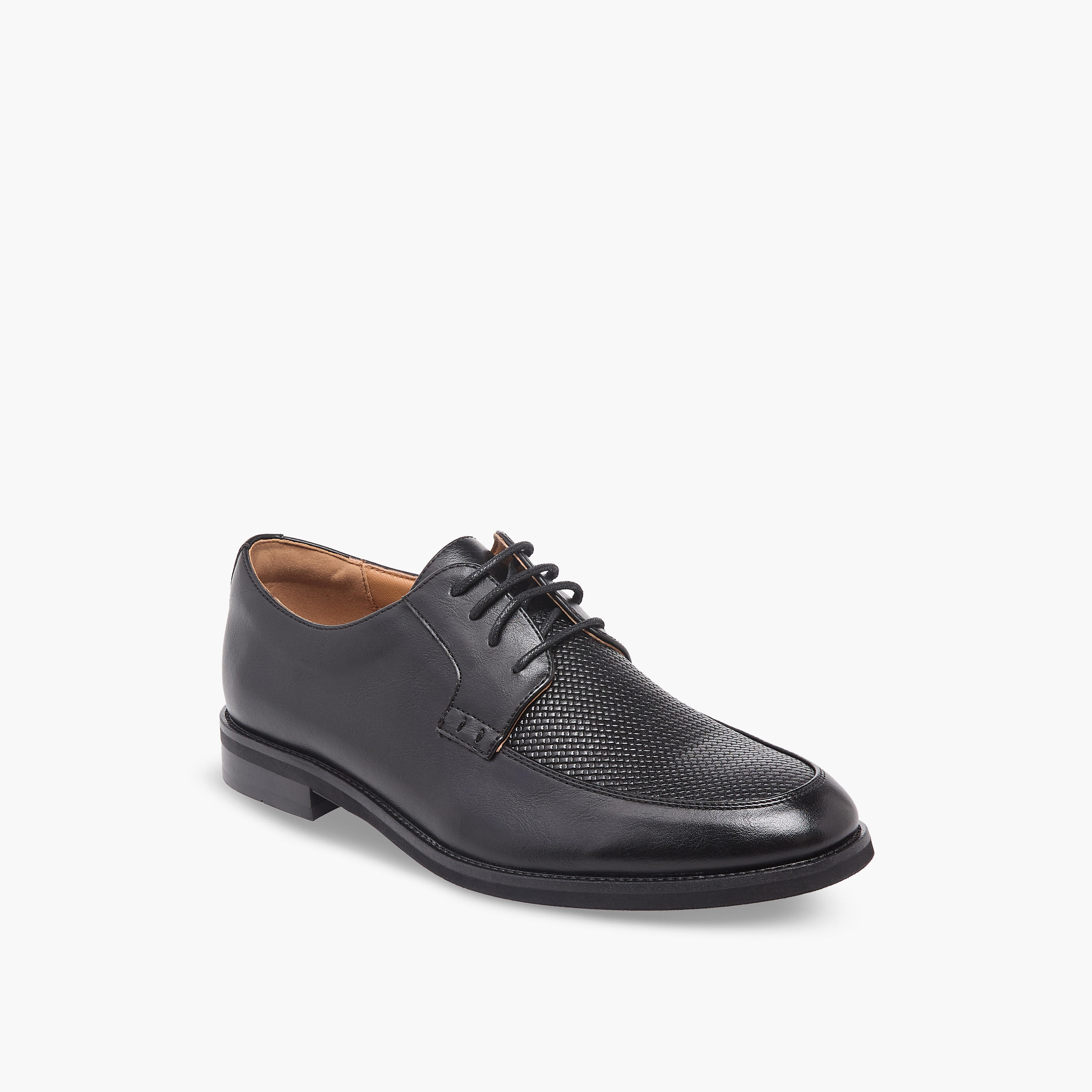 Duchini Men Textured Lace-Up Derby Shoes-men-shoes-formalshoes-image-2