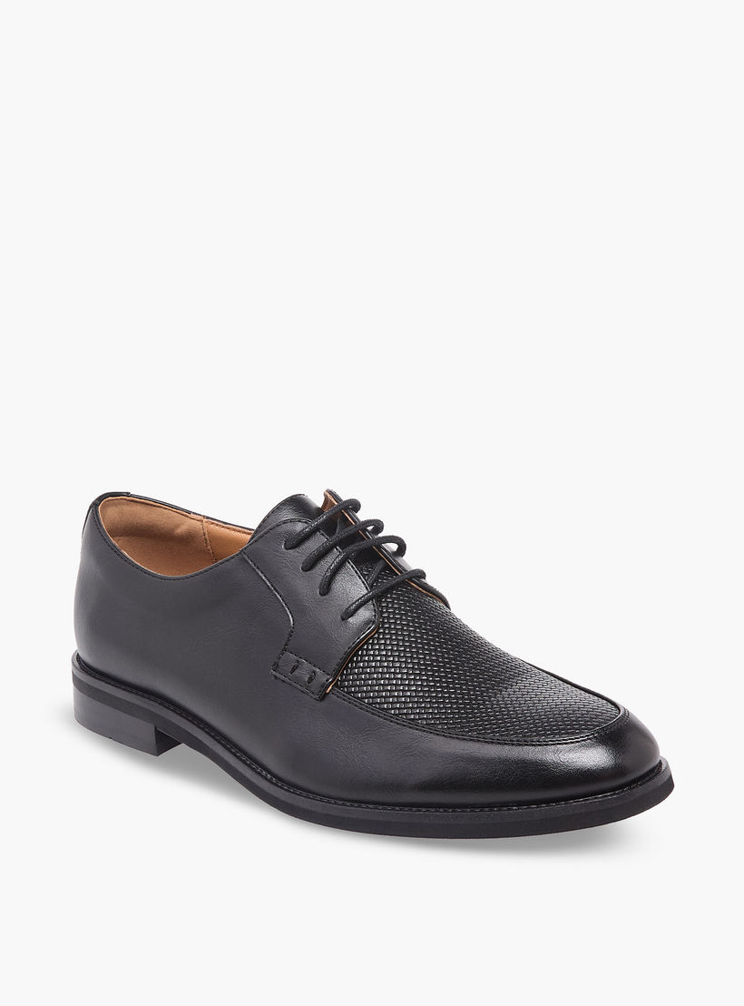 Duchini Men Textured Lace-Up Derby Shoes-men-shoes-formalshoes-image-2