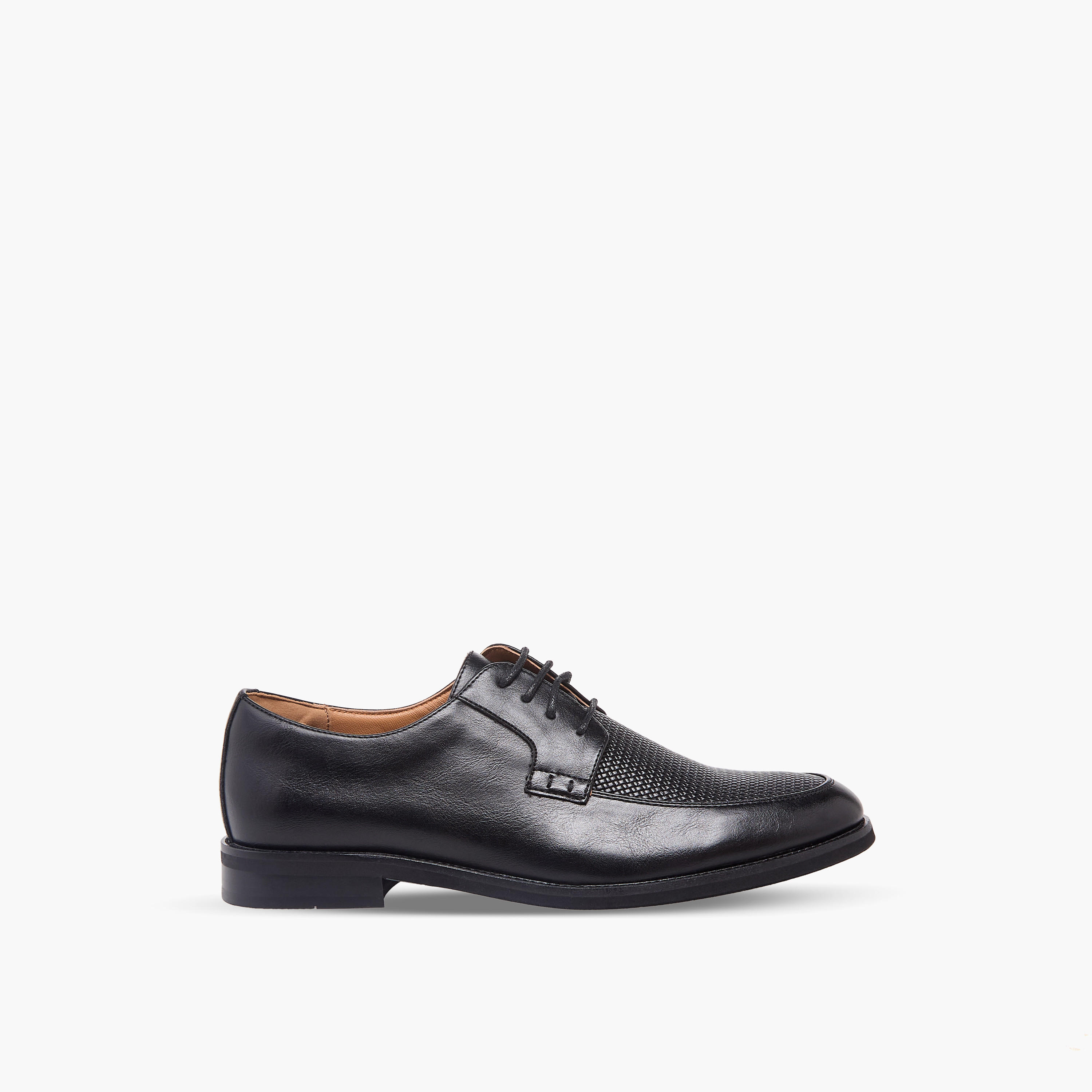 Duchini Men Textured Lace-Up Derby Shoes-men-shoes-formalshoes-image-3