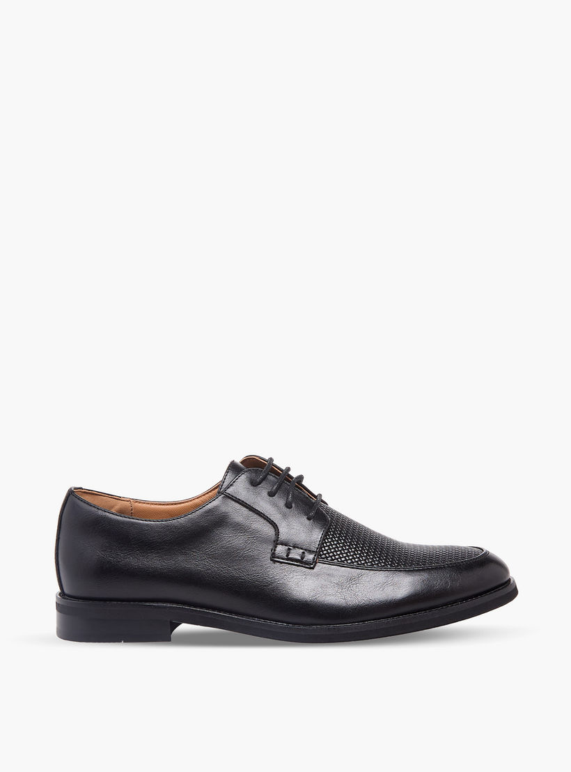 Duchini Men Textured Lace-Up Derby Shoes-men-shoes-formalshoes-image-3