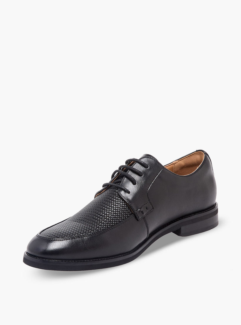 Duchini Men Textured Lace-Up Derby Shoes-men-shoes-formalshoes-image-4