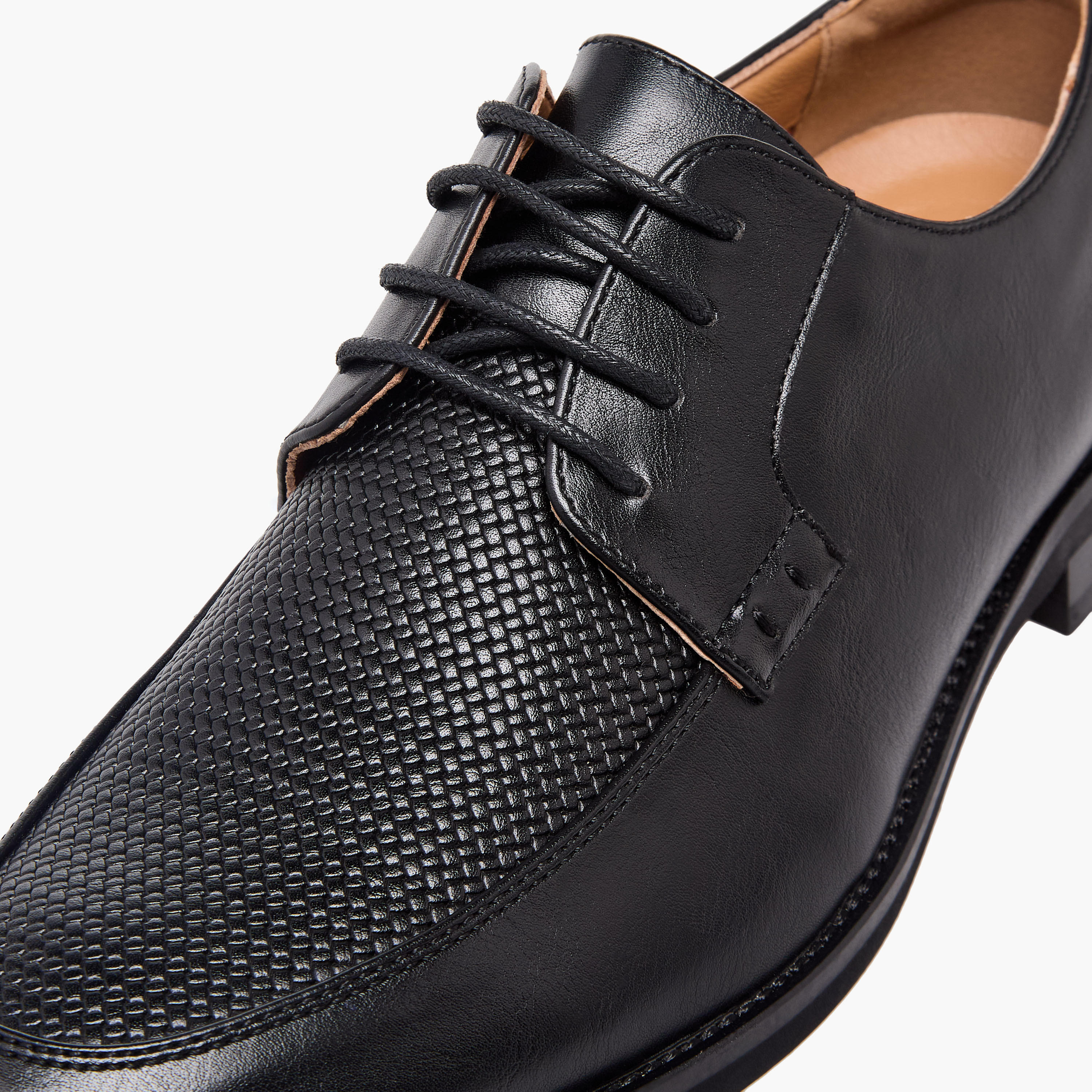 Duchini Men Textured Lace-Up Derby Shoes-men-shoes-formalshoes-image-7