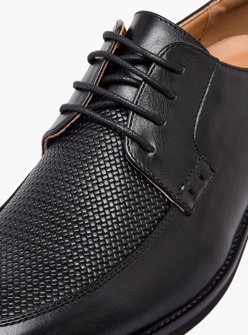 Duchini Men Textured Lace-Up Derby Shoes-men-shoes-formalshoes-image-7