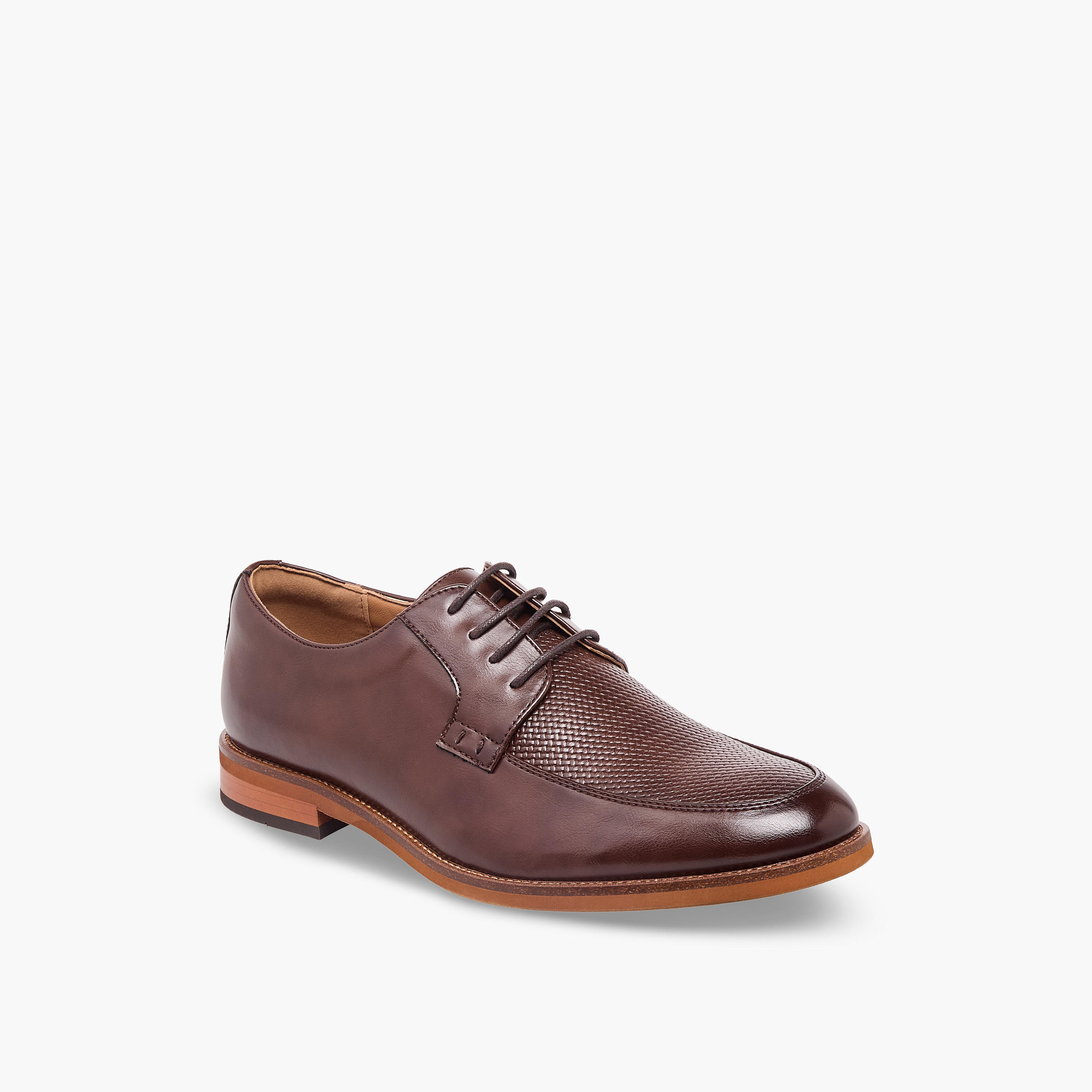 Duchini Men Textured Lace-Up Derby Shoes-men-shoes-formalshoes-image-2