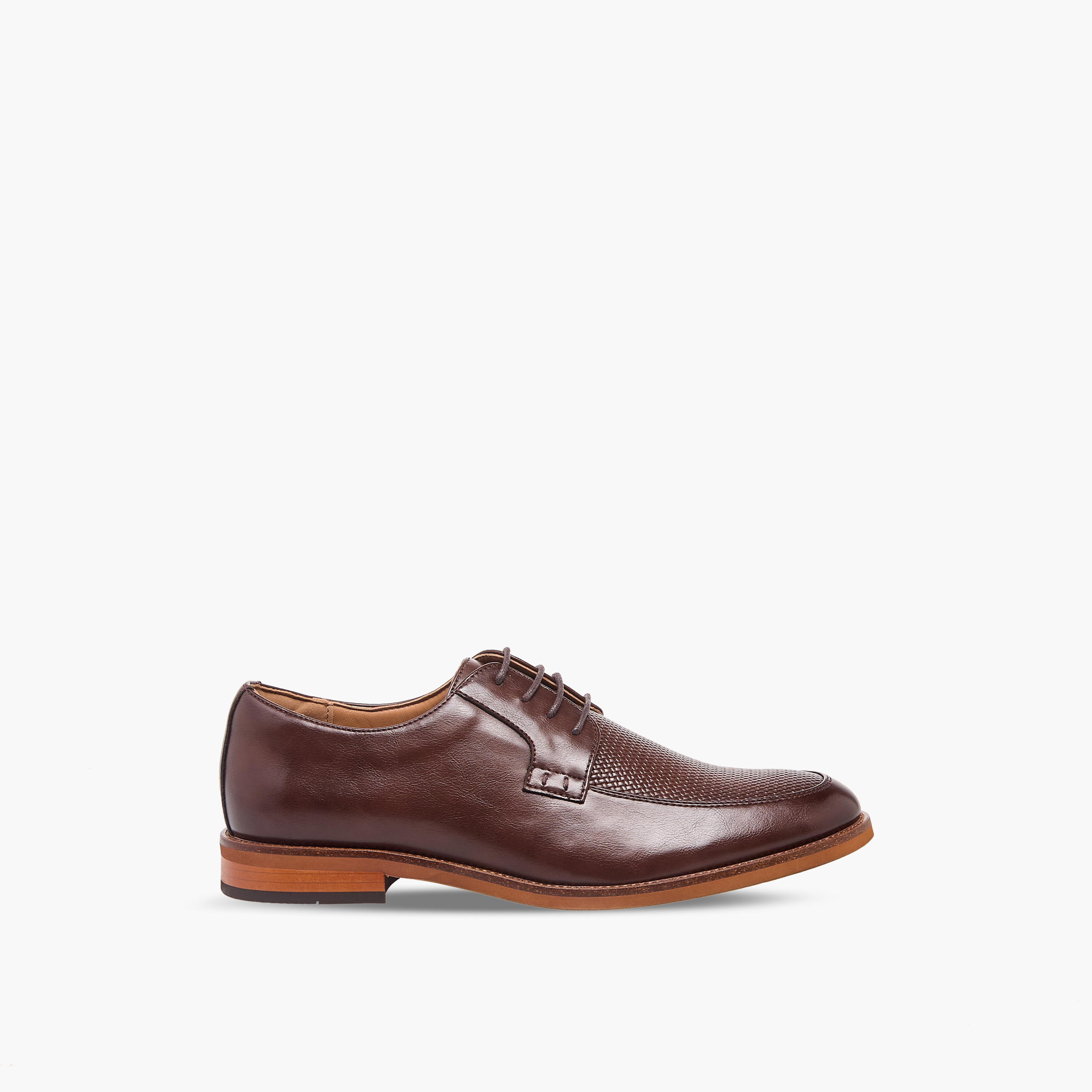 Duchini Men Textured Lace-Up Derby Shoes-men-shoes-formalshoes-image-3
