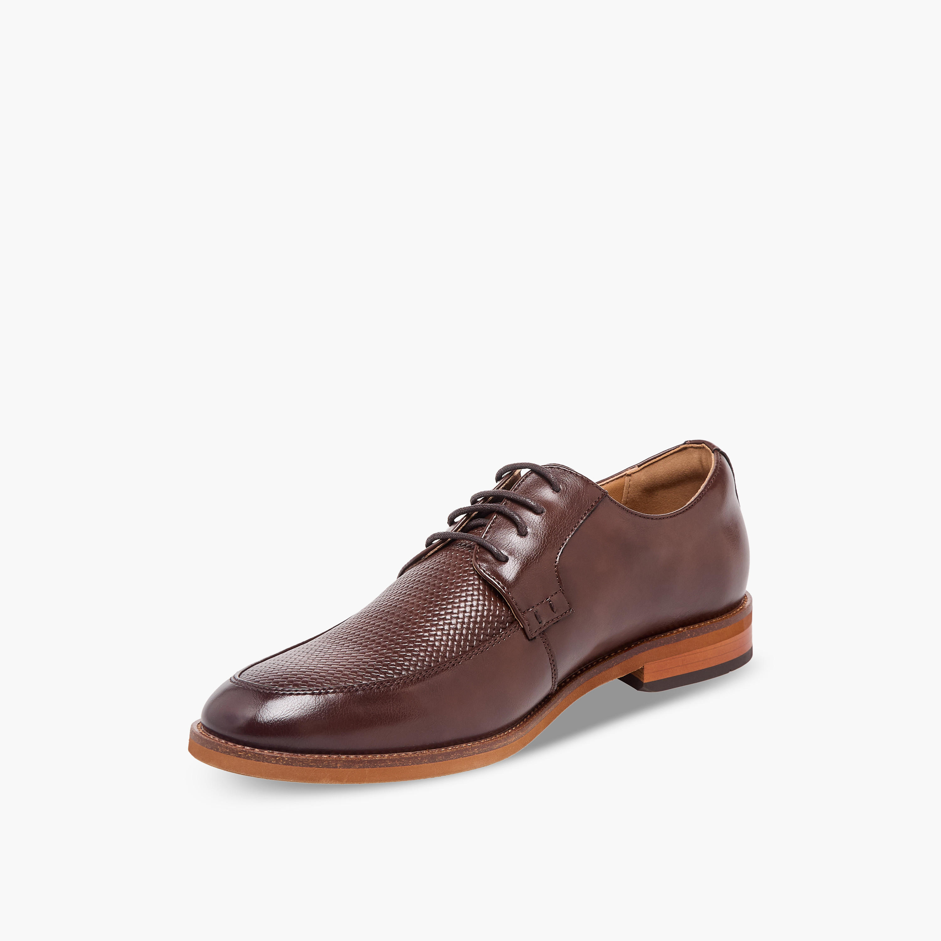 Duchini Men Textured Lace-Up Derby Shoes-men-shoes-formalshoes-image-4