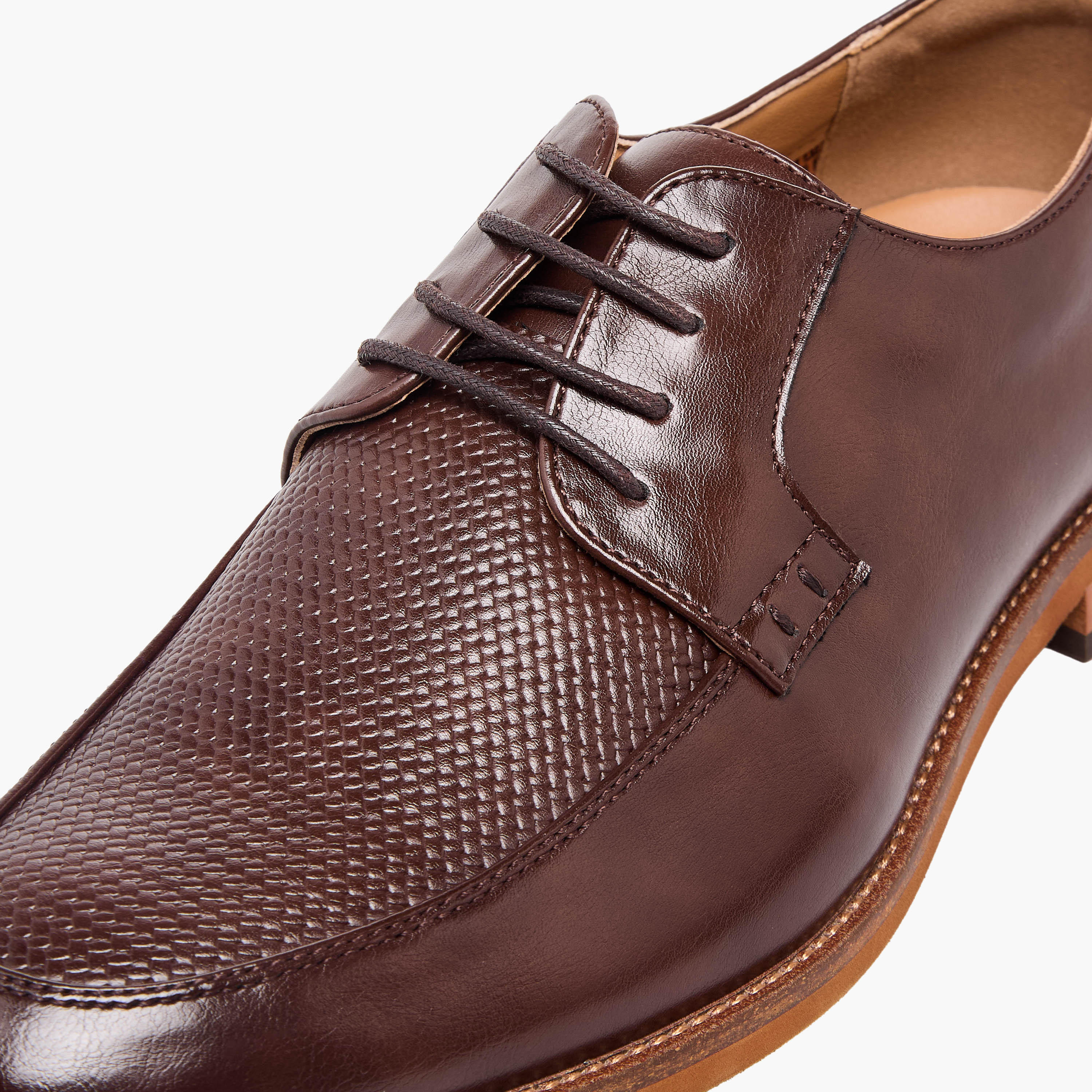 Duchini Men Textured Lace-Up Derby Shoes-men-shoes-formalshoes-image-7