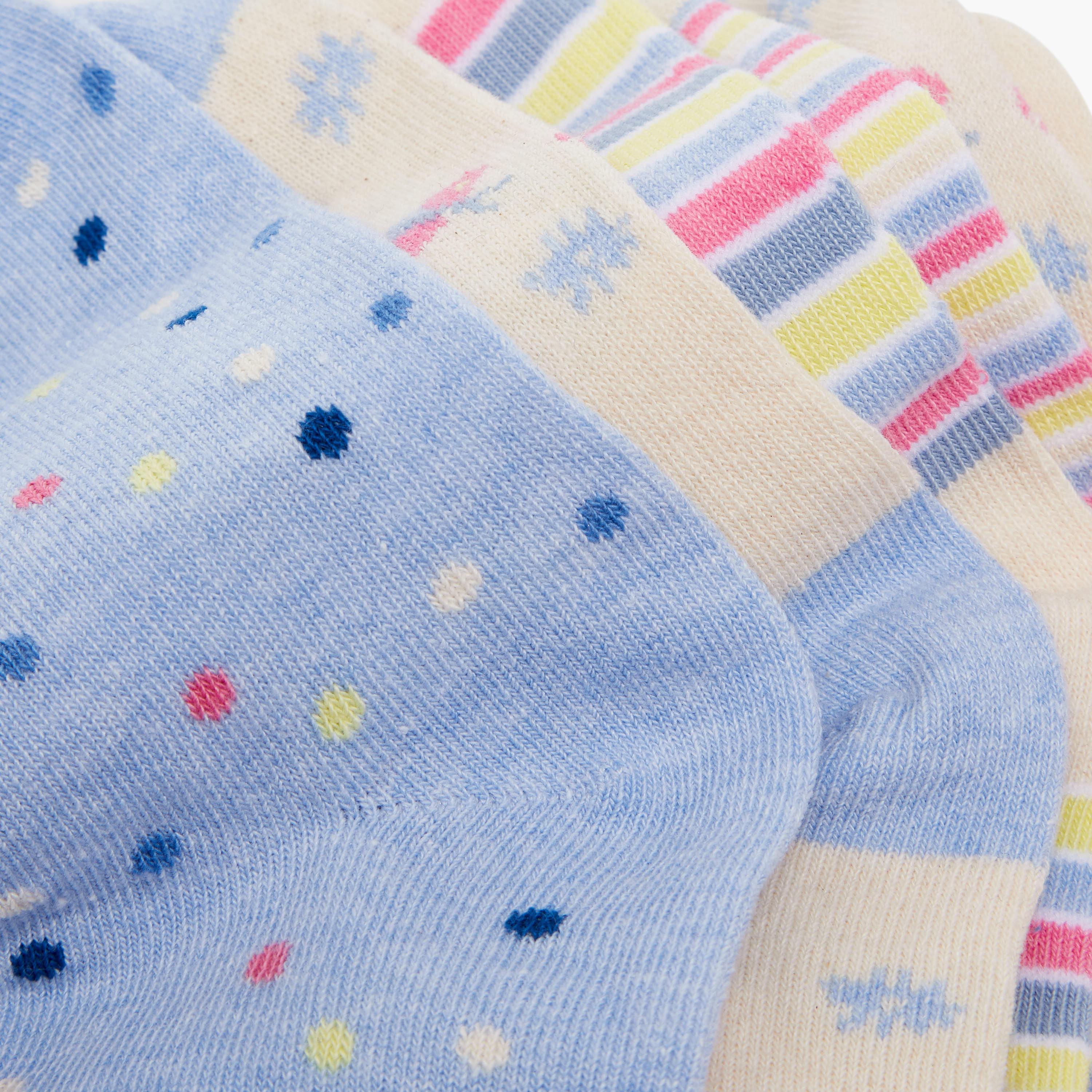 طقم جوارب 5 أزواج متنوعة بطول الكاحل للبنات من فلورا بيلا-girls-accessories-socks-image-4