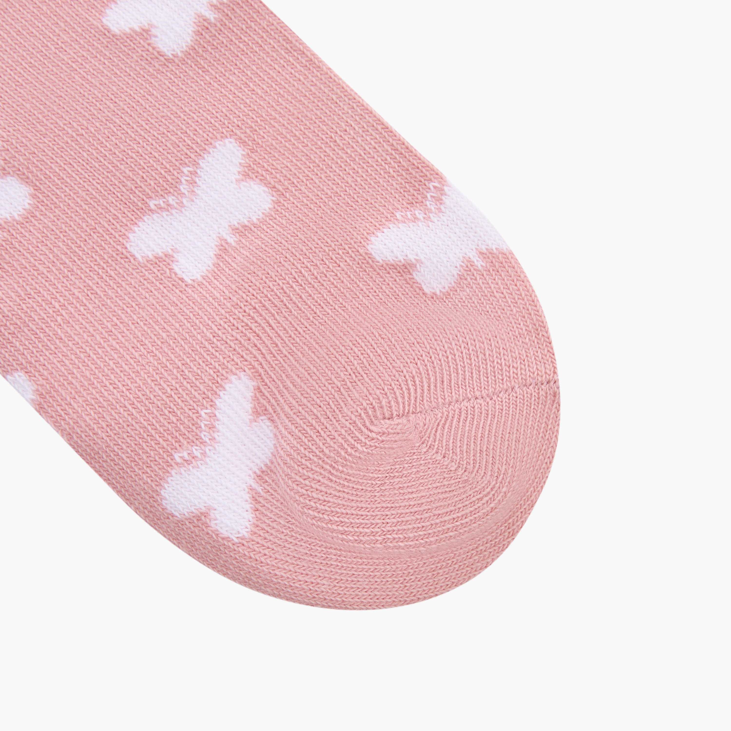 Little Missy Textured Ankle Length Socks - Set of 5-girls-accessories-socks-image-4