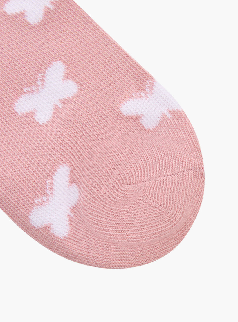 Little Missy Textured Ankle Length Socks - Set of 5-girls-accessories-socks-image-4