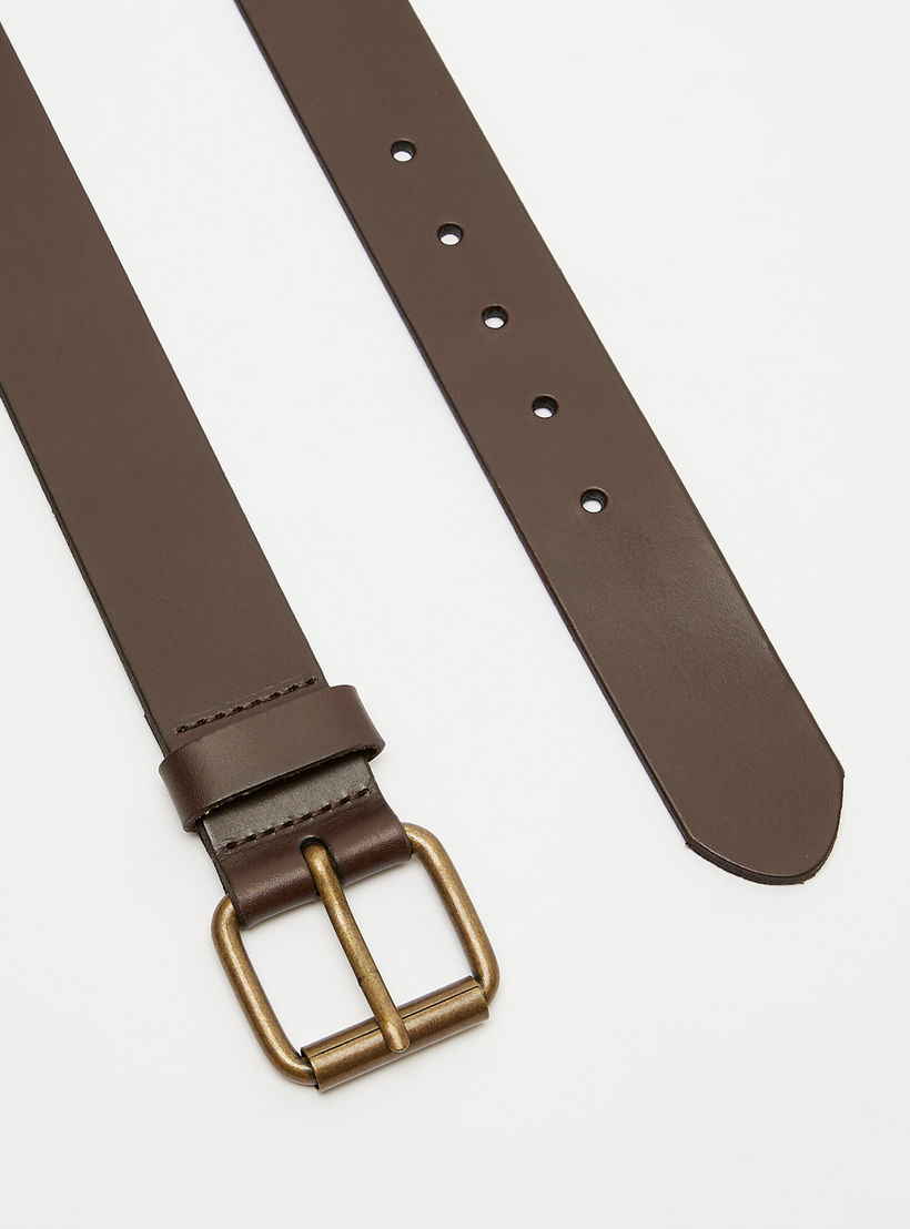 Lee Cooper Solid Waist Belt with Pin Buckle Closure-men-beltsandwallets-belts-image-4