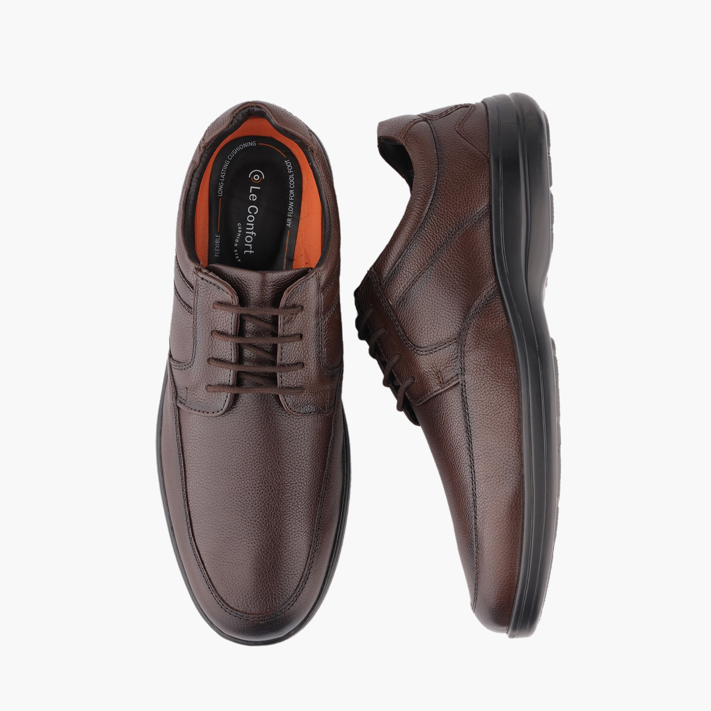 حذاء ديربي جلد طبيعي برباط للرجال من لو كونفور-men-shoes-formalshoes-image-1