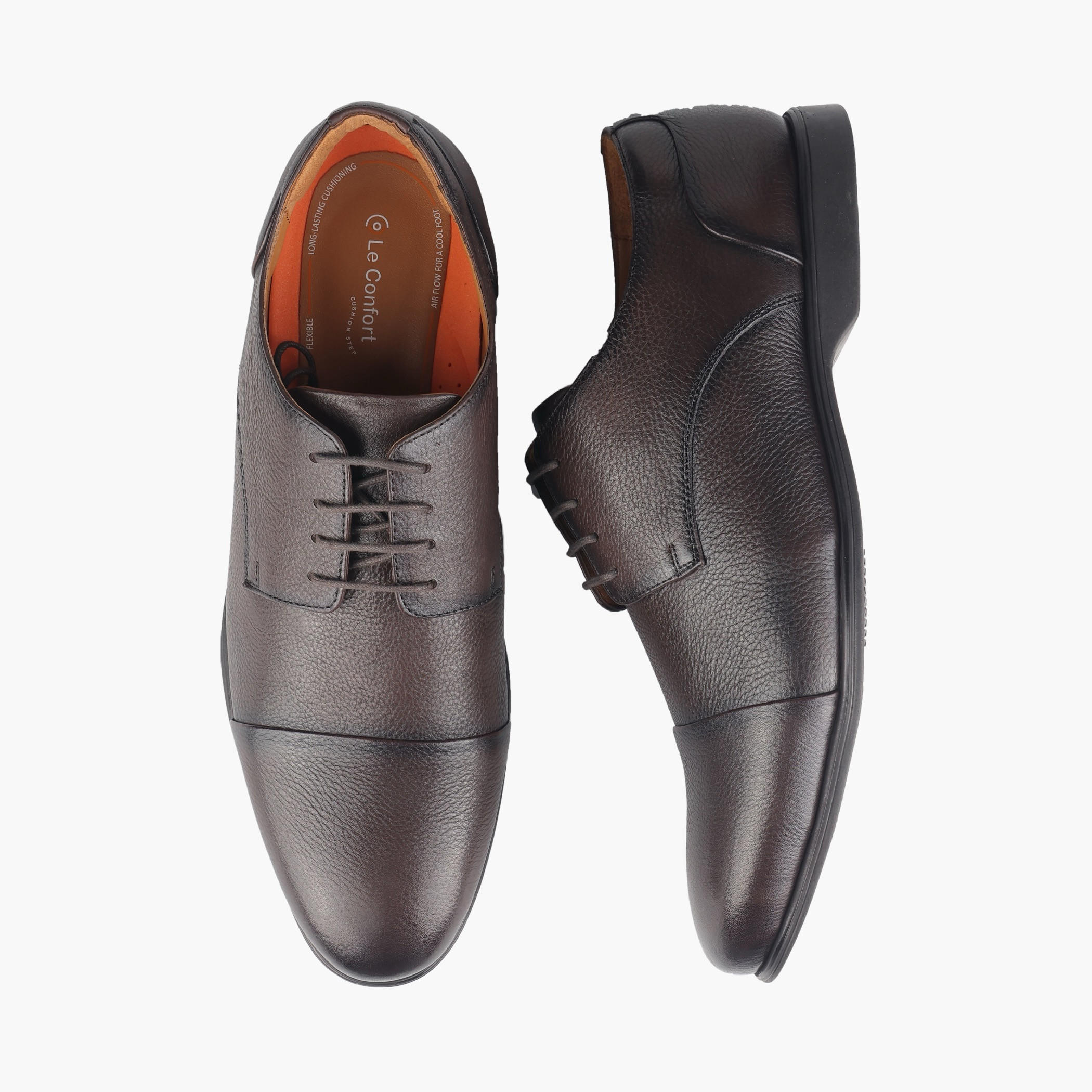 حذاء ديربي جلد طبيعي برباط للرجال من لو كونفور-men-shoes-formalshoes-image-1