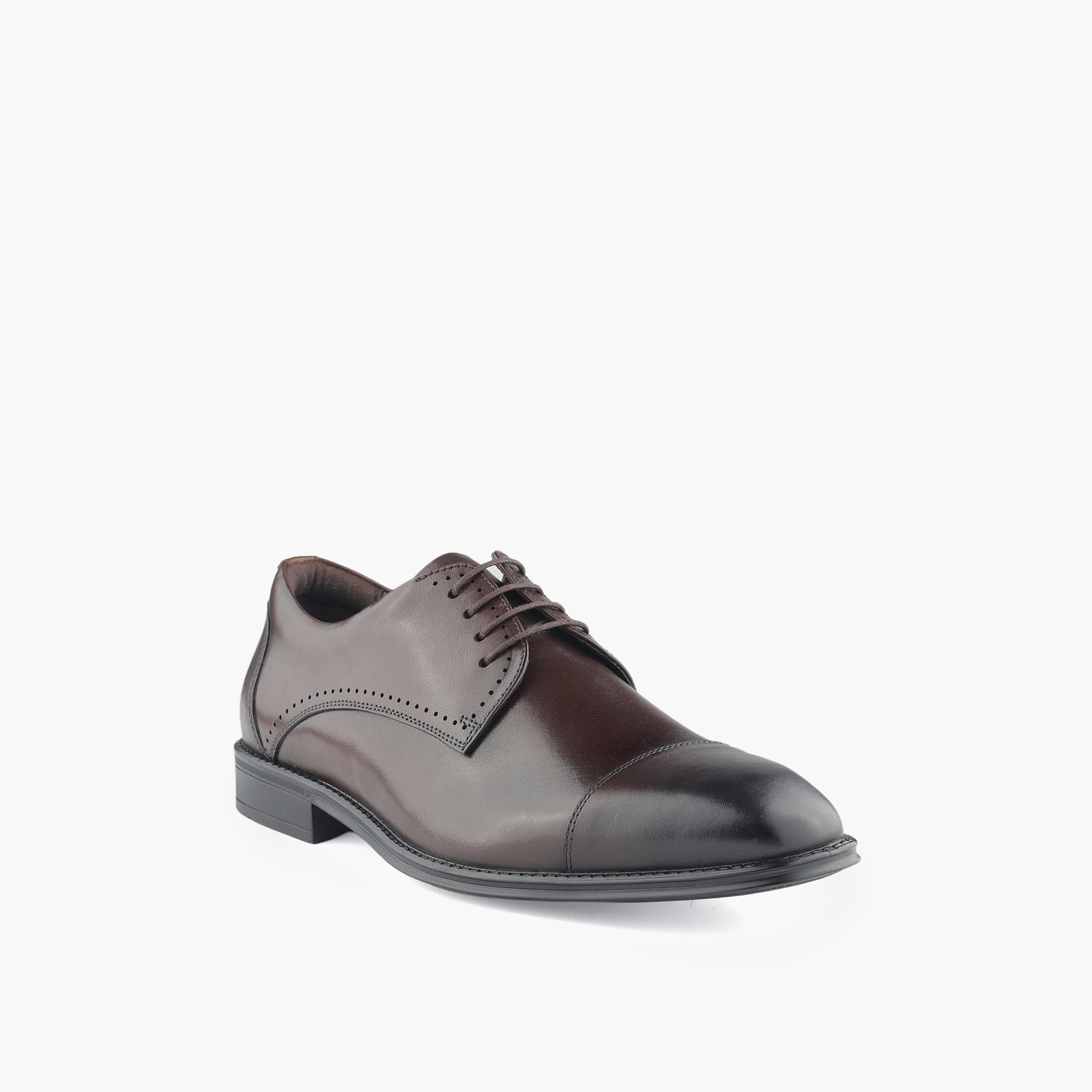 Duchini Men Genuine Leather Lace-Up Derby Shoes-men-shoes-formalshoes-image-2