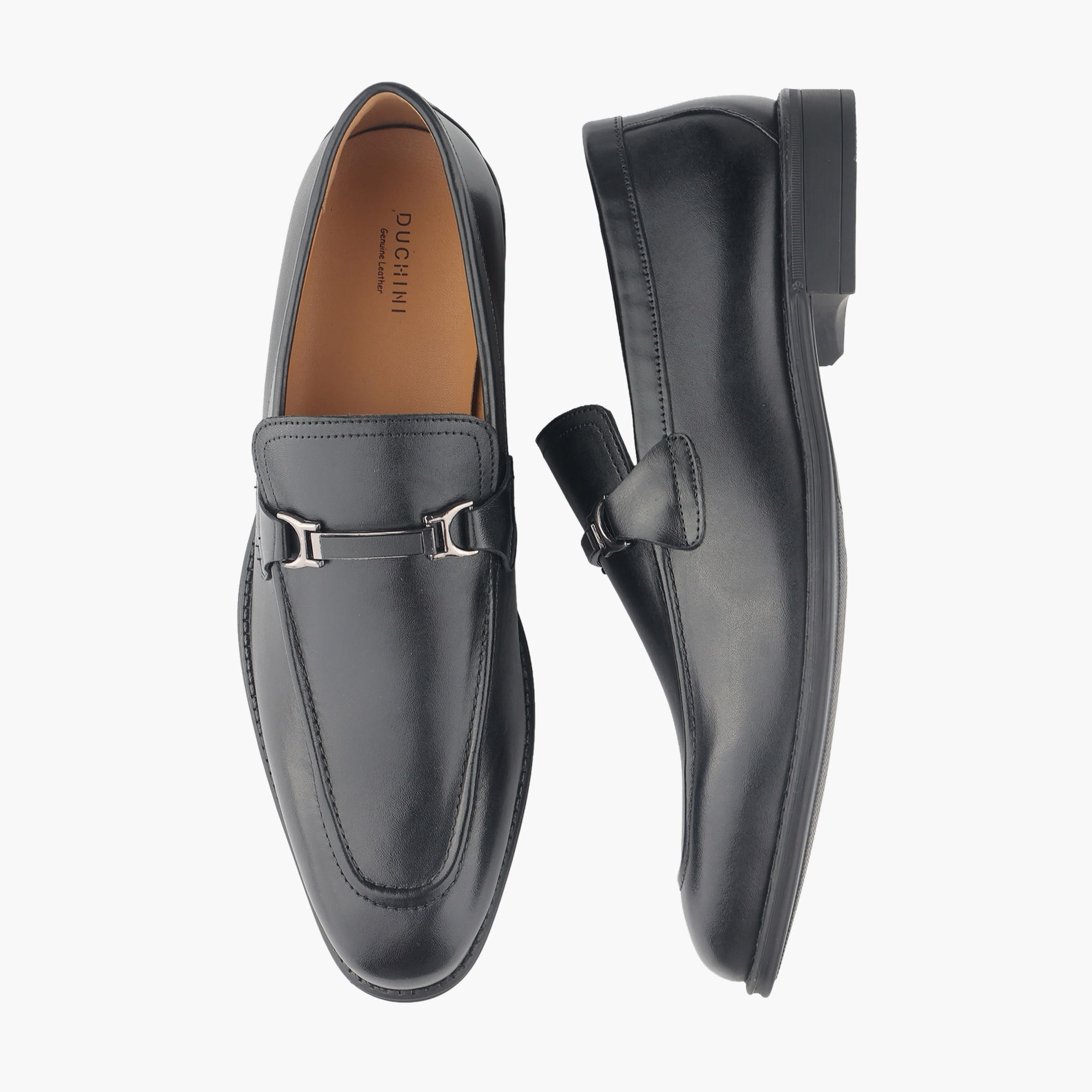Duchini Men Genuine Leather Metallic Accent Loafers-men-shoes-loafersandmoccasins-image-1