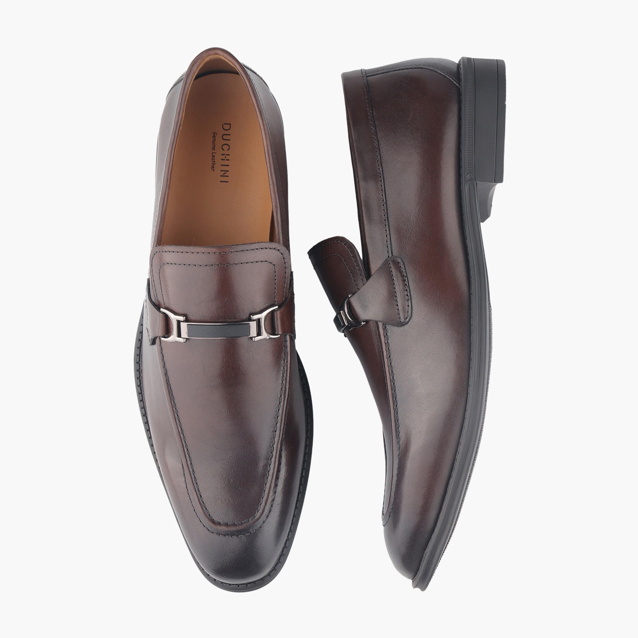 Duchini Men Genuine Leather Metallic Accent Loafers-men-shoes-loafersandmoccasins-image-1