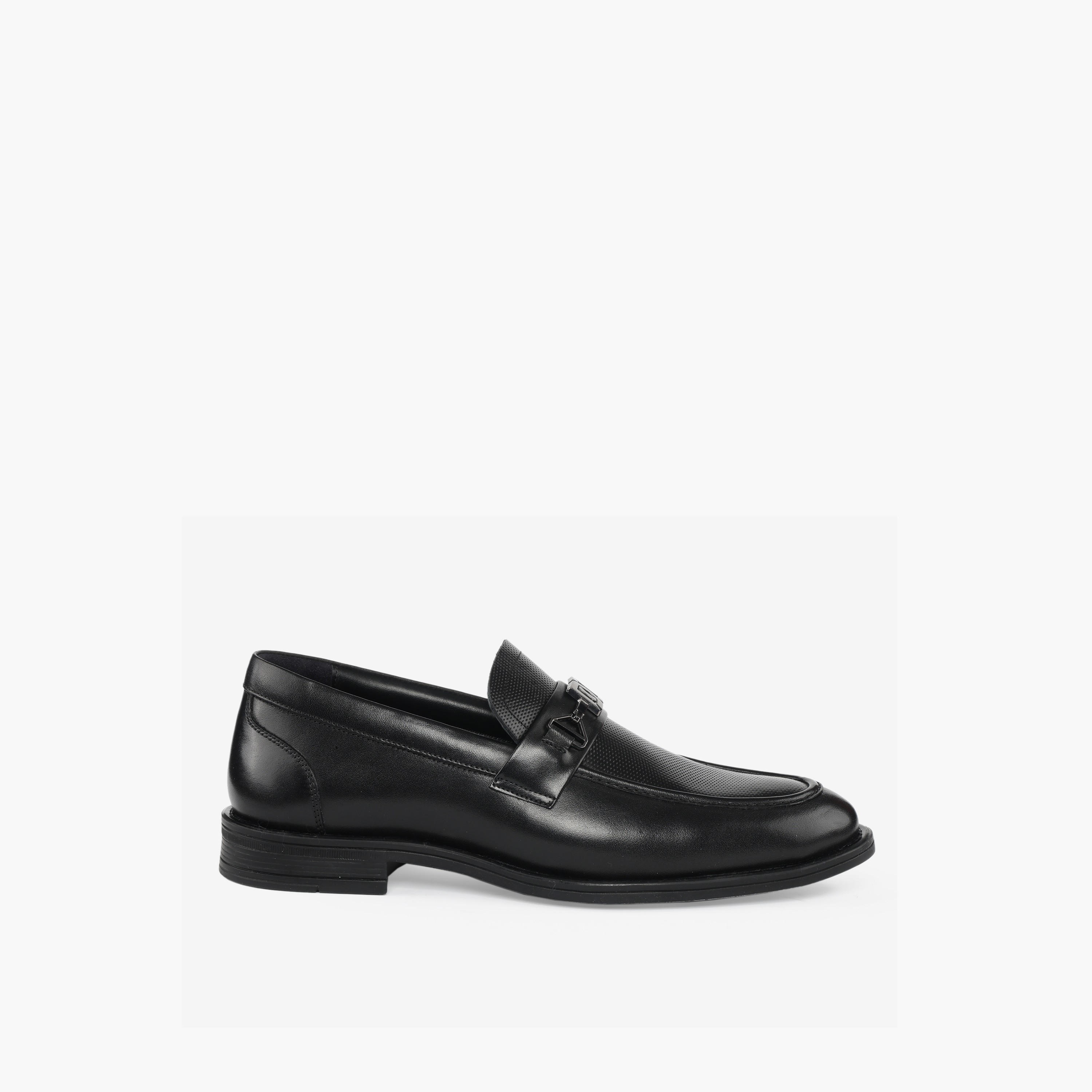 Duchini Men Metallic Accent Leather Loafers-men-shoes-formalshoes-image-2