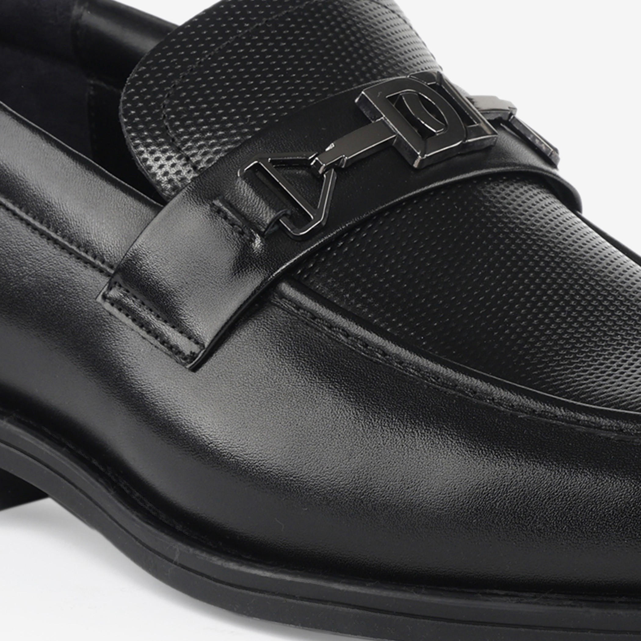 Duchini Men Metallic Accent Leather Loafers-men-shoes-formalshoes-image-4