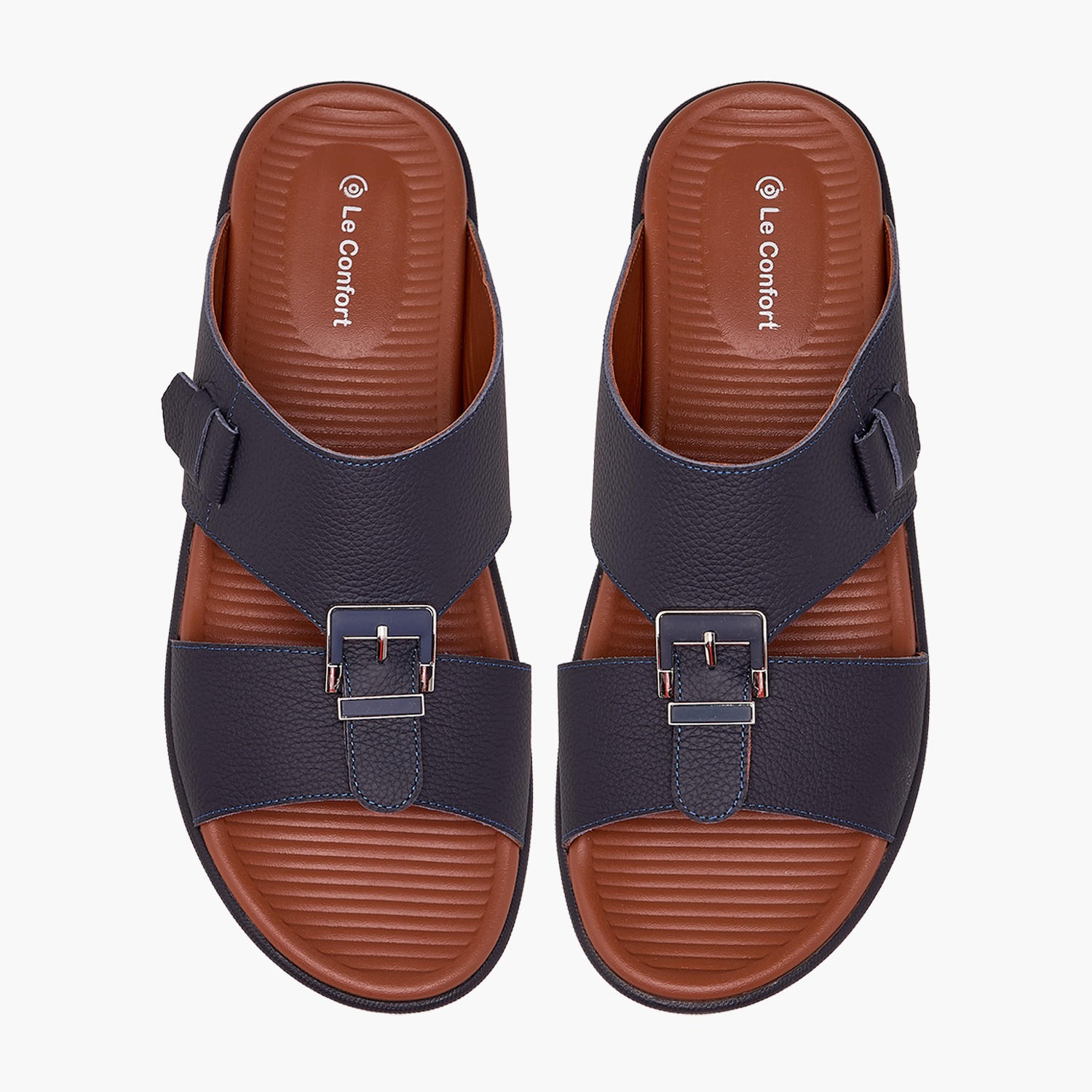 Le Confort Men Textured Leather Arabic Sandals-men-shoes-sandals-image-1