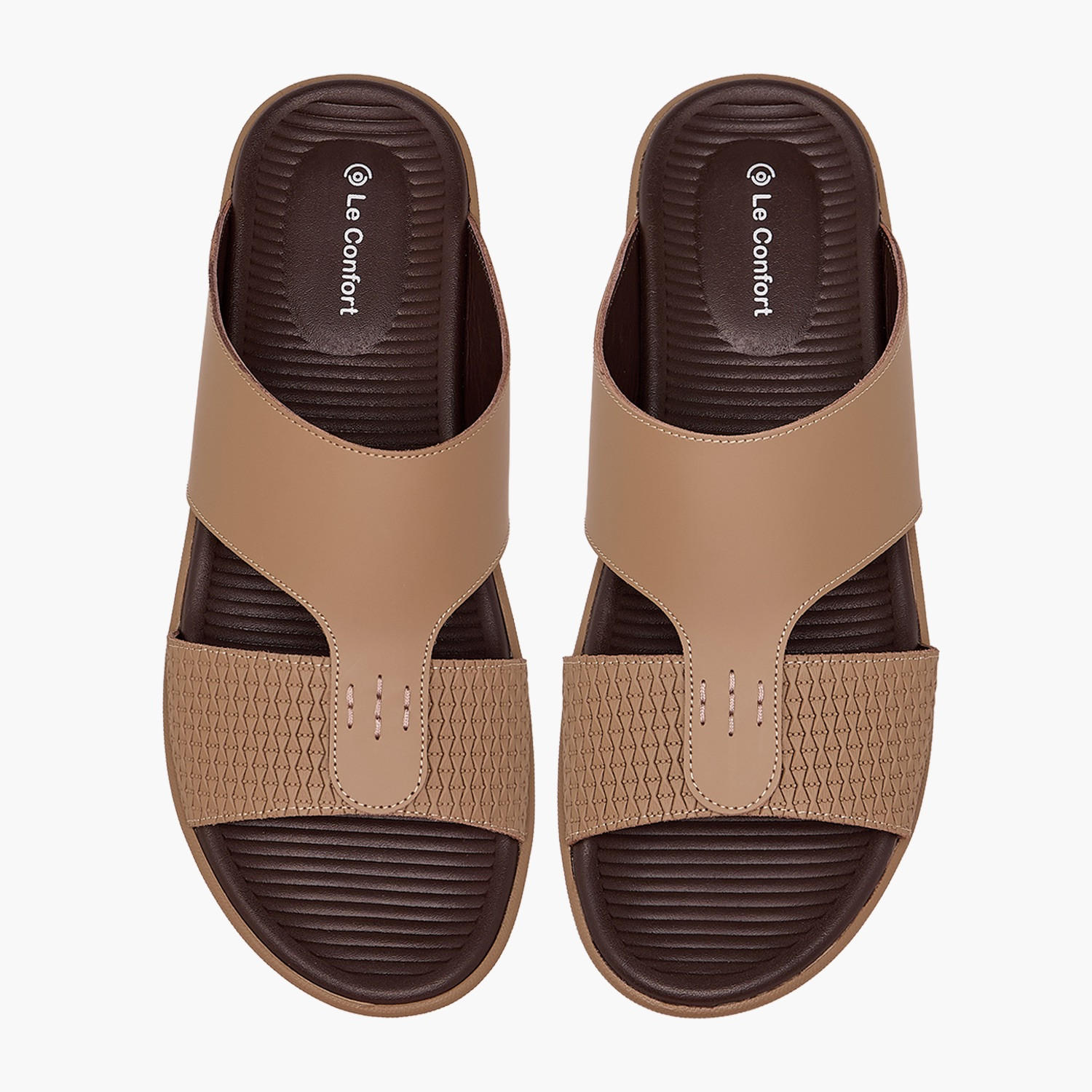 Le Confort Men Textured Leather Arabic Sandals-men-shoes-sandals-image-1