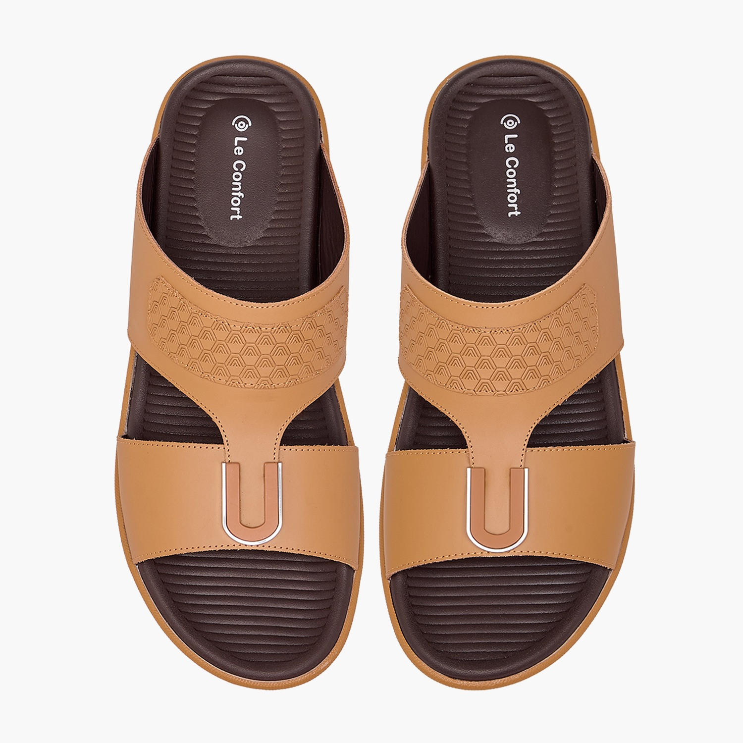 صندل عربي جلد بارز الملمس للرجال من لي كونفورت-men-shoes-sandals-image-1