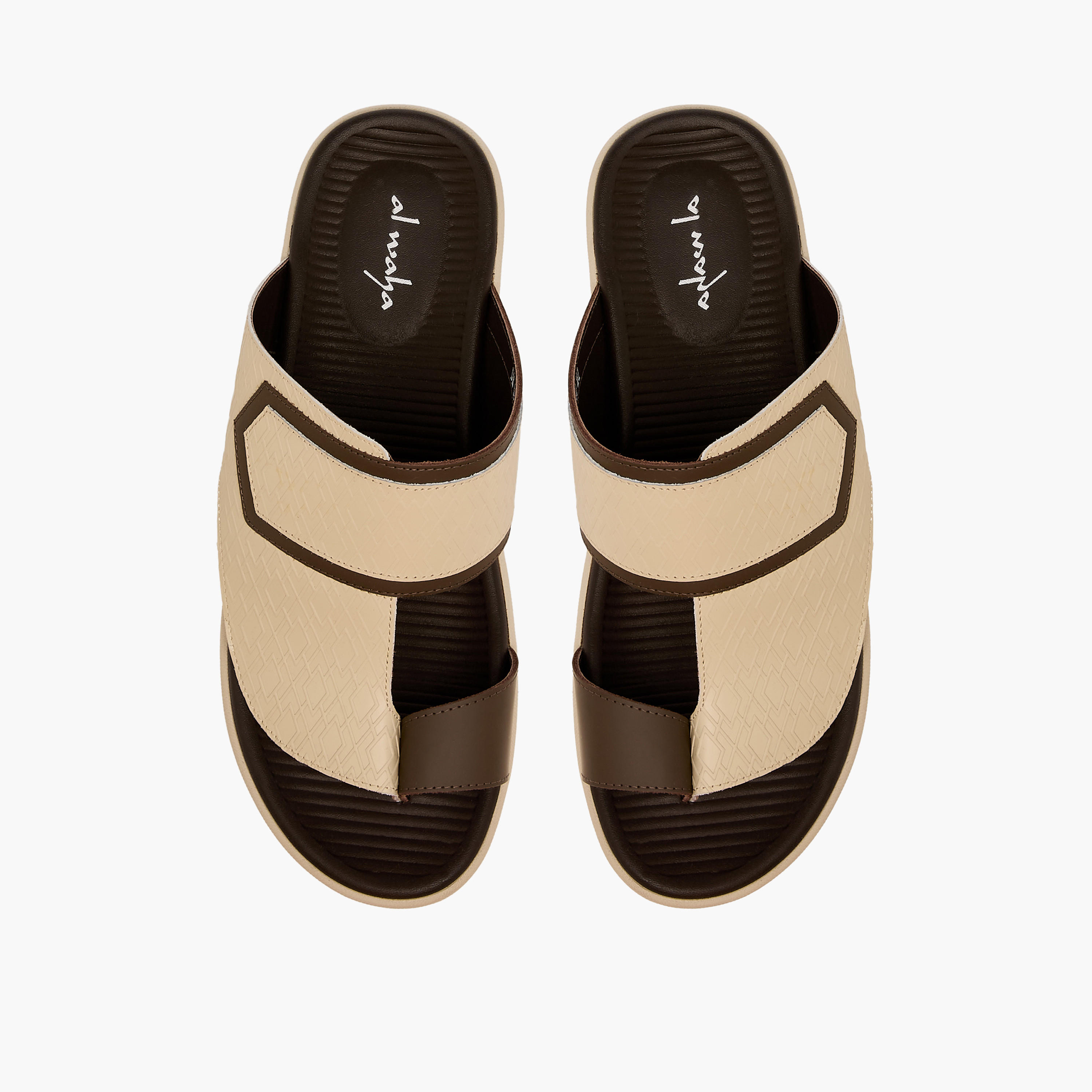 Al Waha Men Toe Loop Detail Leather Arabic Sandals-men-shoes-sandals-image-1