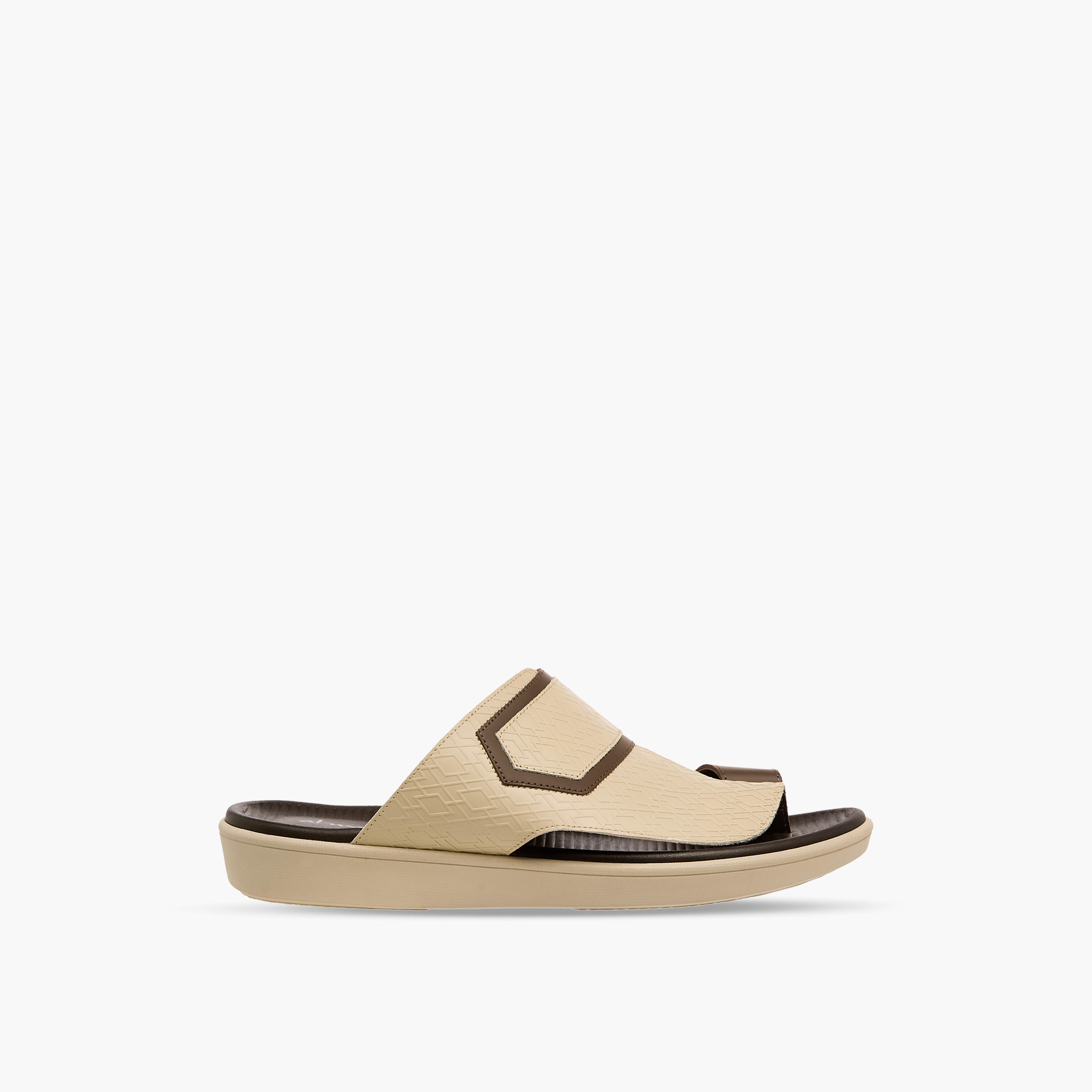 Al Waha Men Toe Loop Detail Leather Arabic Sandals-men-shoes-sandals-image-3