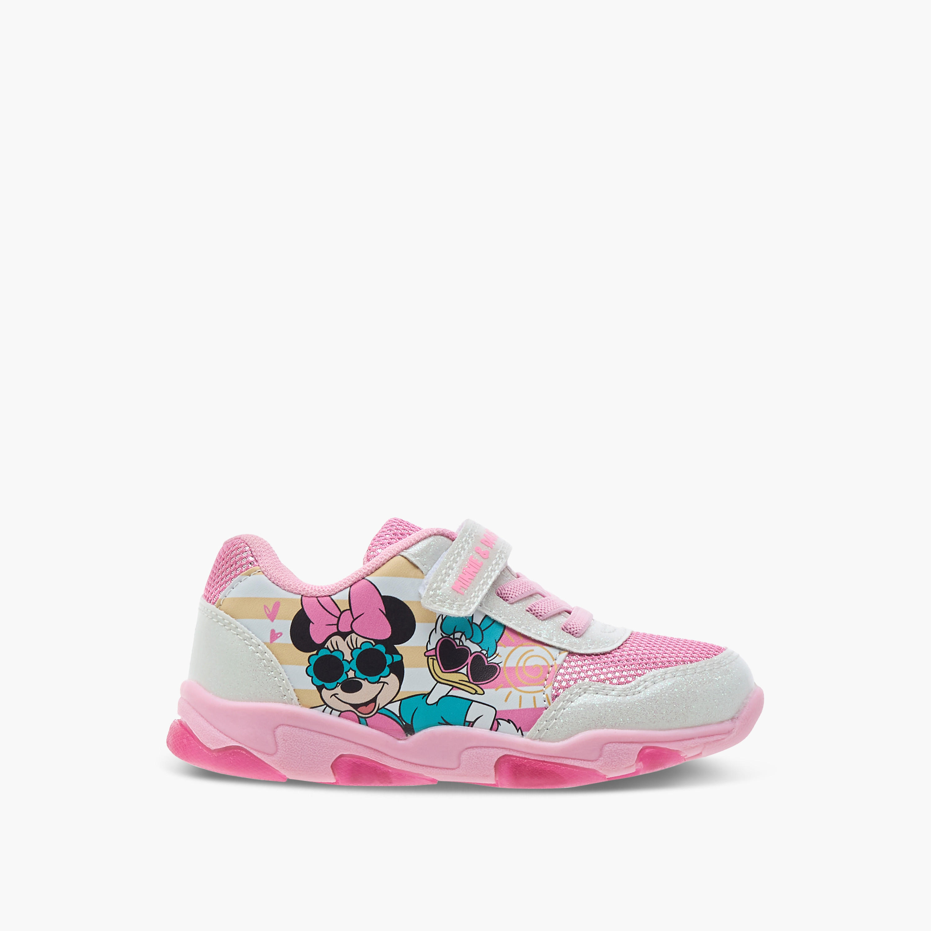 Disney Minnie and Daisy Printed Light-Up Sneakers with Hook and Loop Closure-girls-shoes-sneakers-image-3