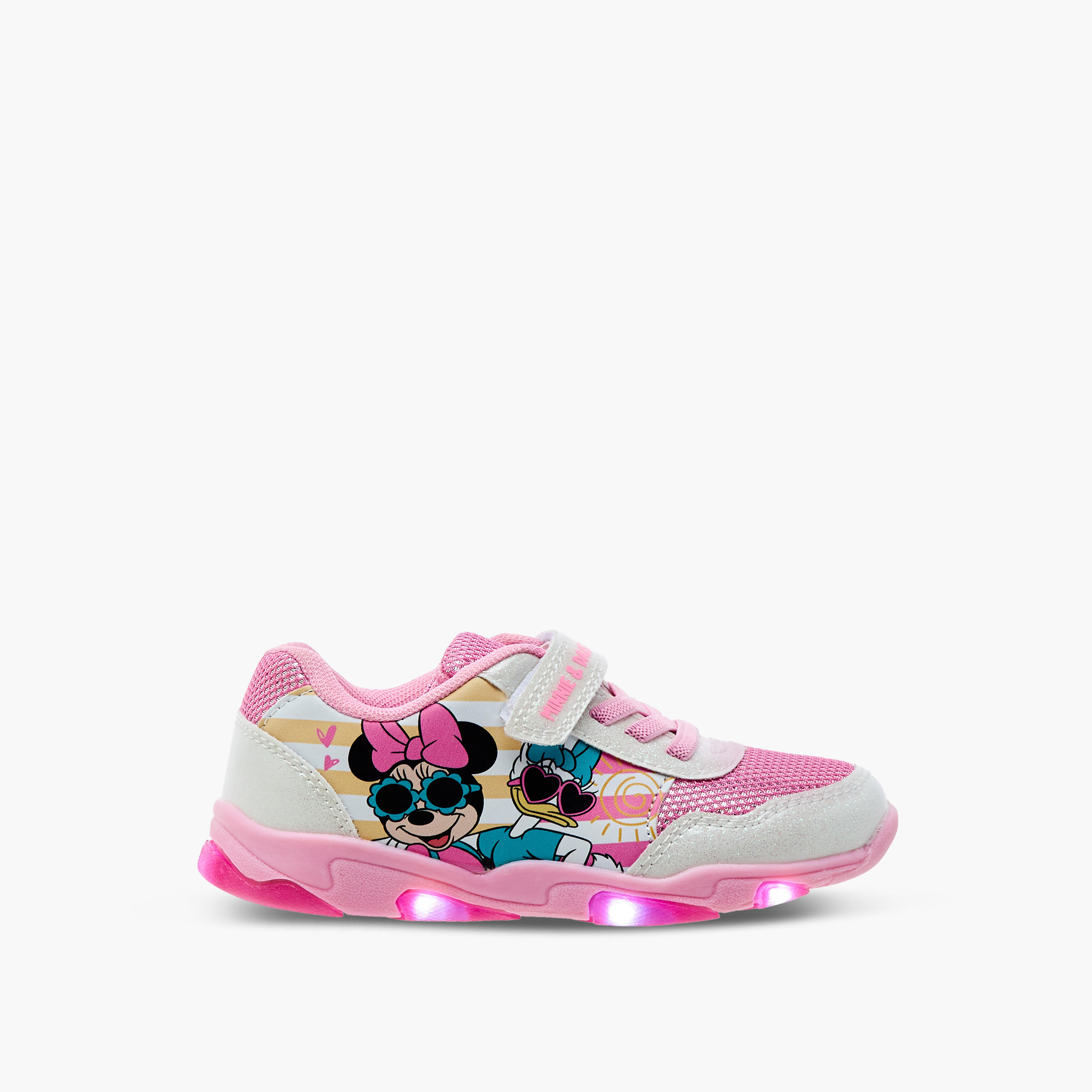 Disney Minnie and Daisy Printed Light-Up Sneakers with Hook and Loop Closure-girls-shoes-sneakers-image-4