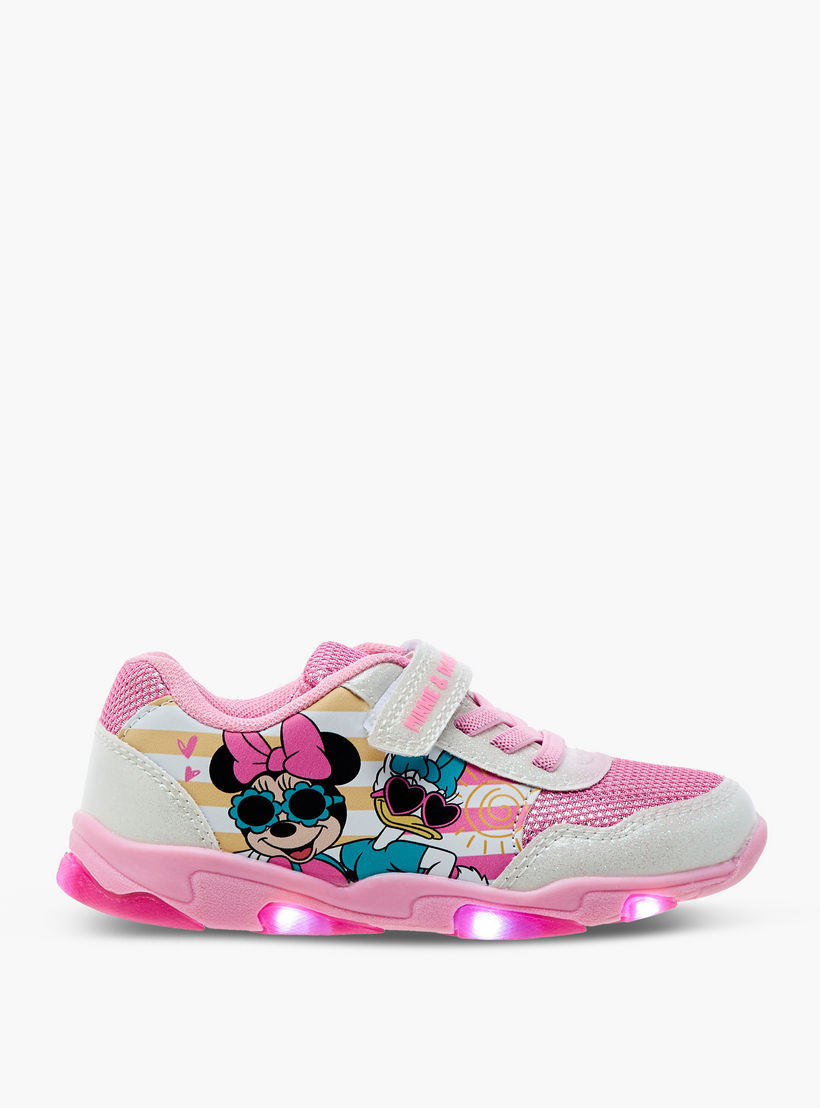 Disney Minnie and Daisy Printed Light-Up Sneakers with Hook and Loop Closure-girls-shoes-sneakers-image-4