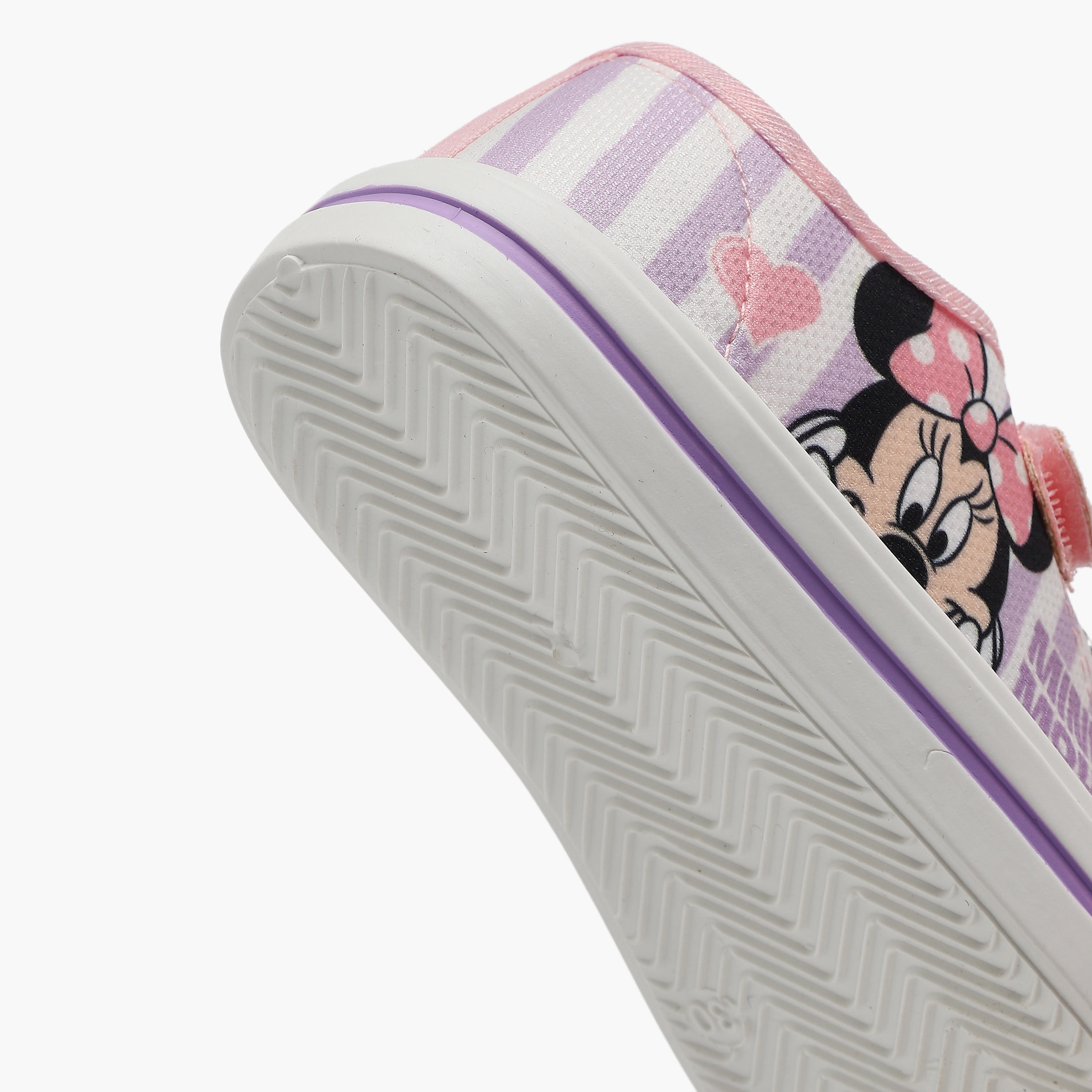 Girls Minnie Mouse Print Hook & Loop Ankle Sneakers-girls-shoes-sneakers-image-5