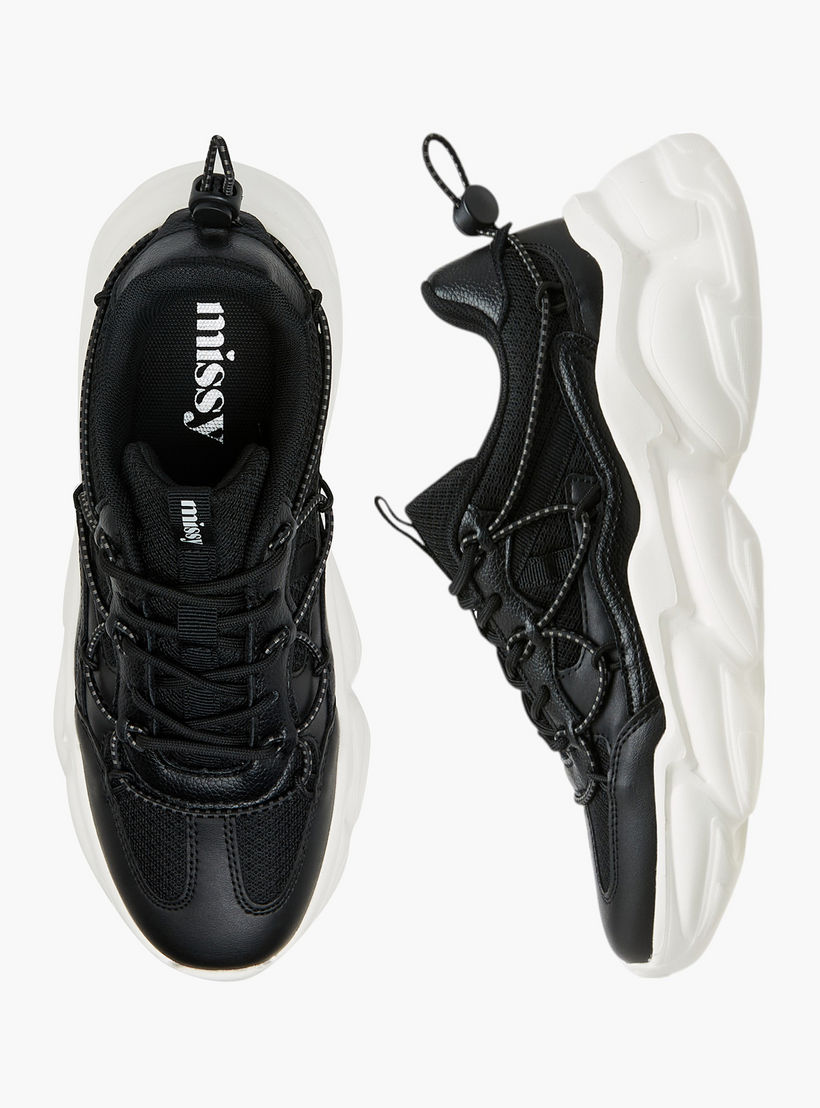 Missy Panelled Chunky Sneakers with Lace-Up Closure-women-shoes-sneakers-image-1