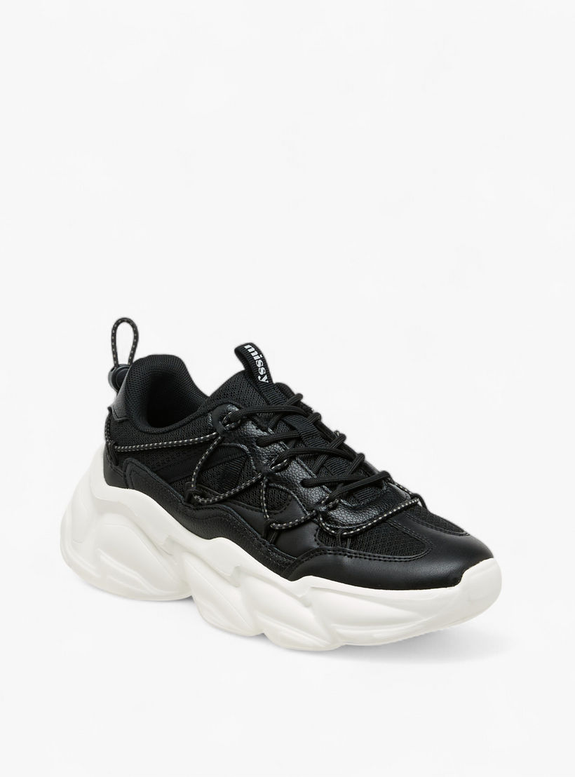 Missy Panelled Chunky Sneakers with Lace-Up Closure-women-shoes-sneakers-image-2