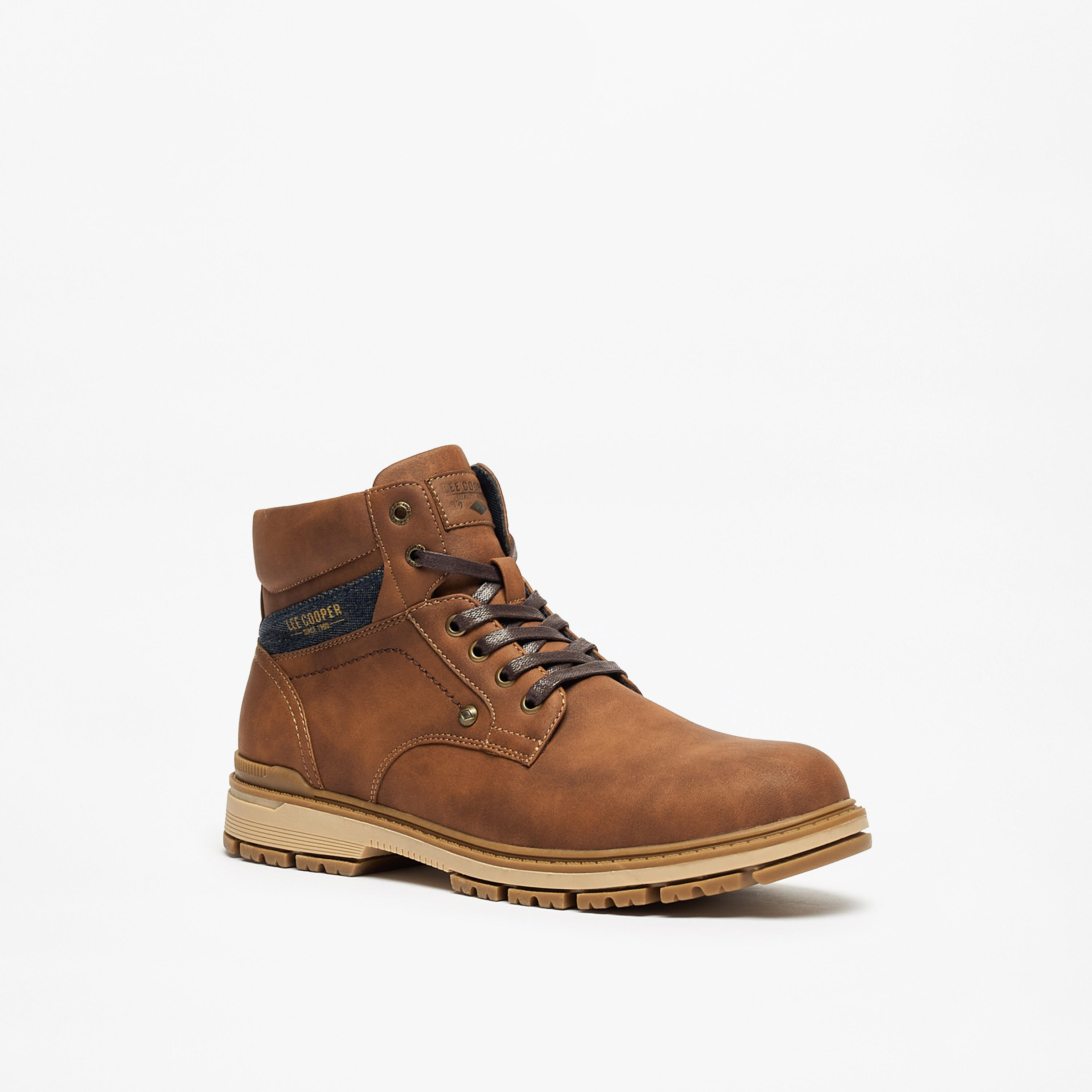 بوت سادة برباط إغلاق للرجال من لي كوبر-men-shoes-boots-image-1