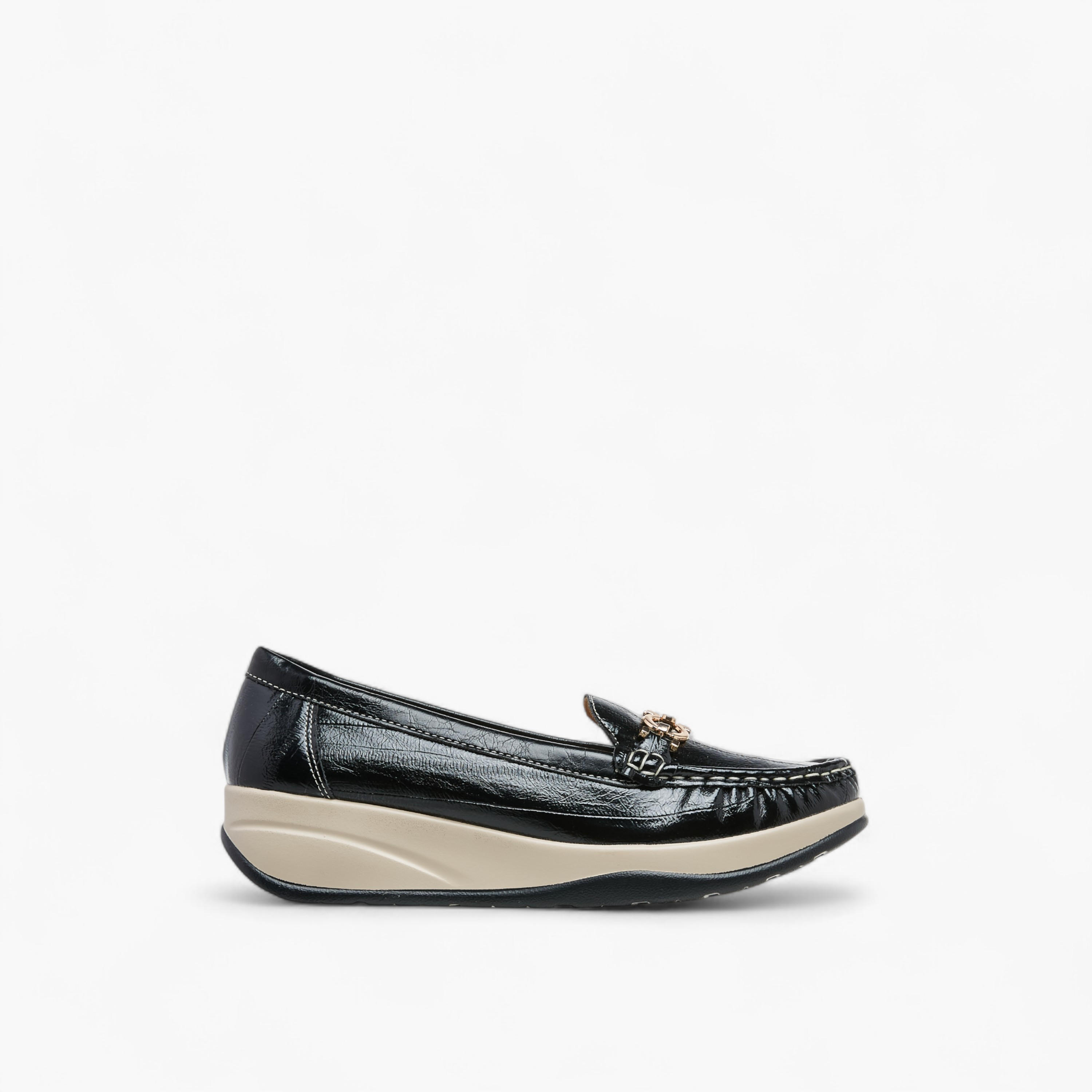 Le Confort Metallic Accent Slip-On Comfort Loafers with Wedge Heel-women-shoes-heels-image-3