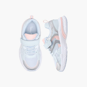 Little Missy Panelled Sneakers with Hook and Loop Closure-girls-shoes-sneakers-image-1