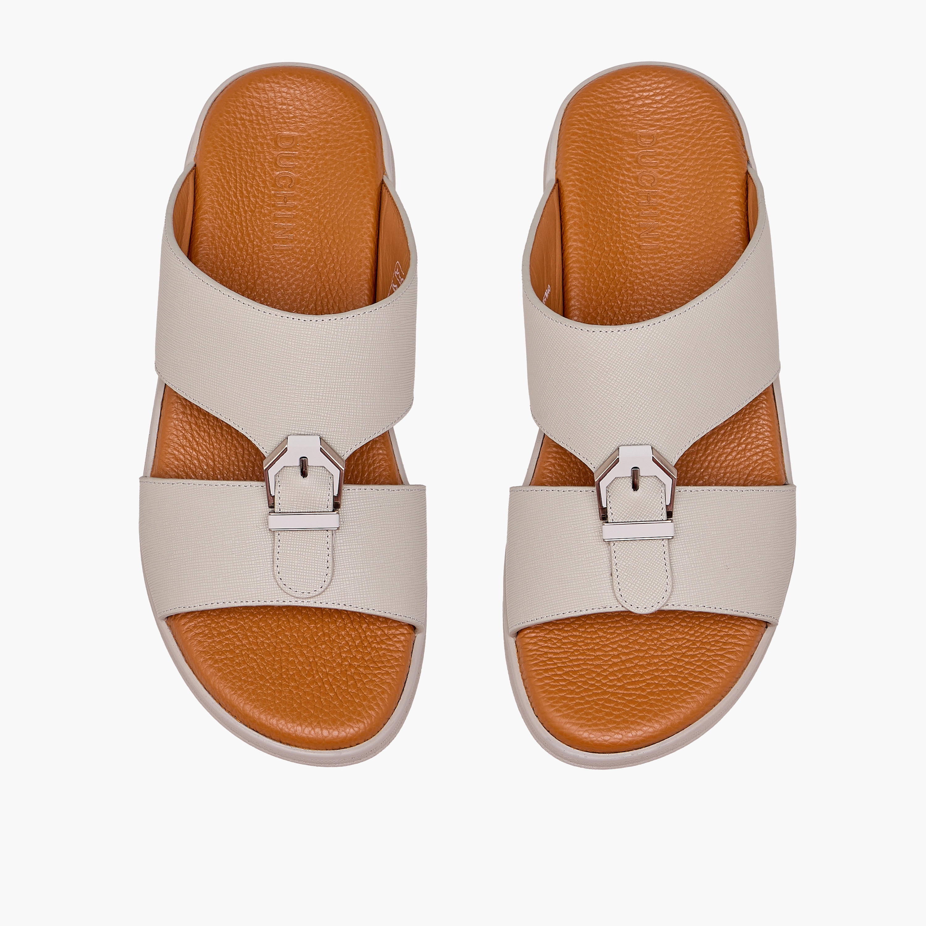 Duchini Men Textured Leather Arabic Sandals-men-shoes-sandals-image-1
