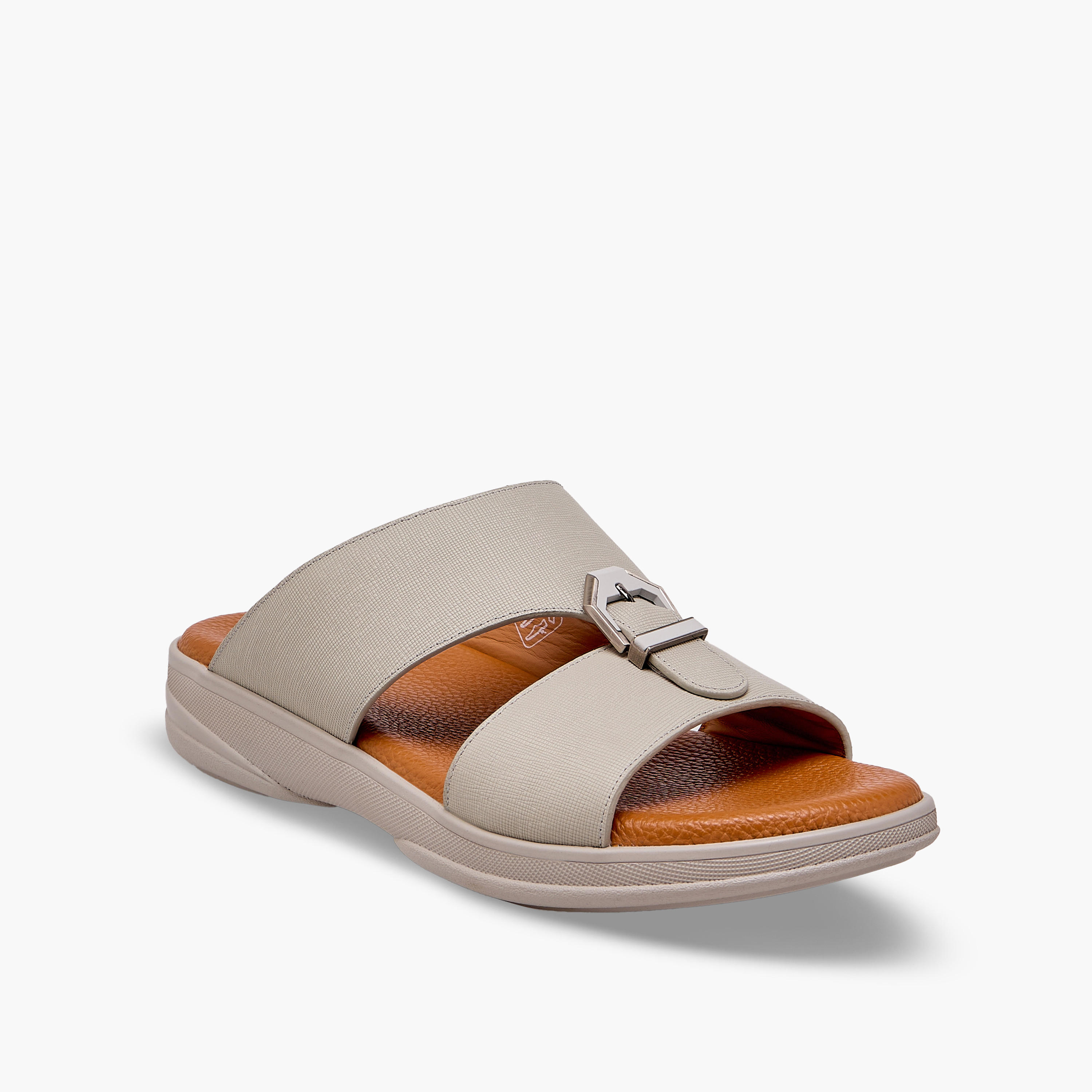 Duchini Men Textured Leather Arabic Sandals-men-shoes-sandals-image-2